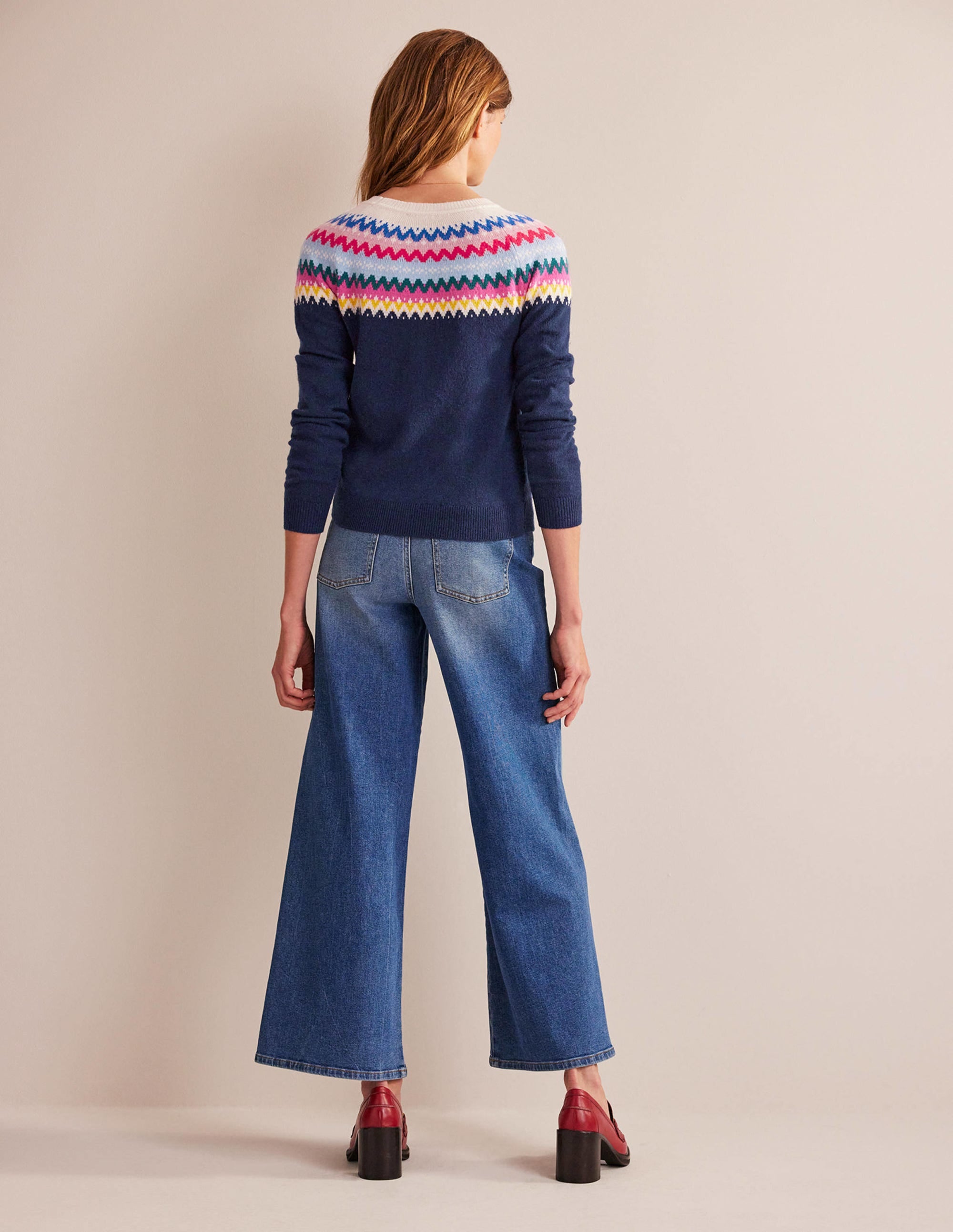 Edie Fair-Isle-Pullover-Klassisches Marineblau Fair-Isle - Image 6
