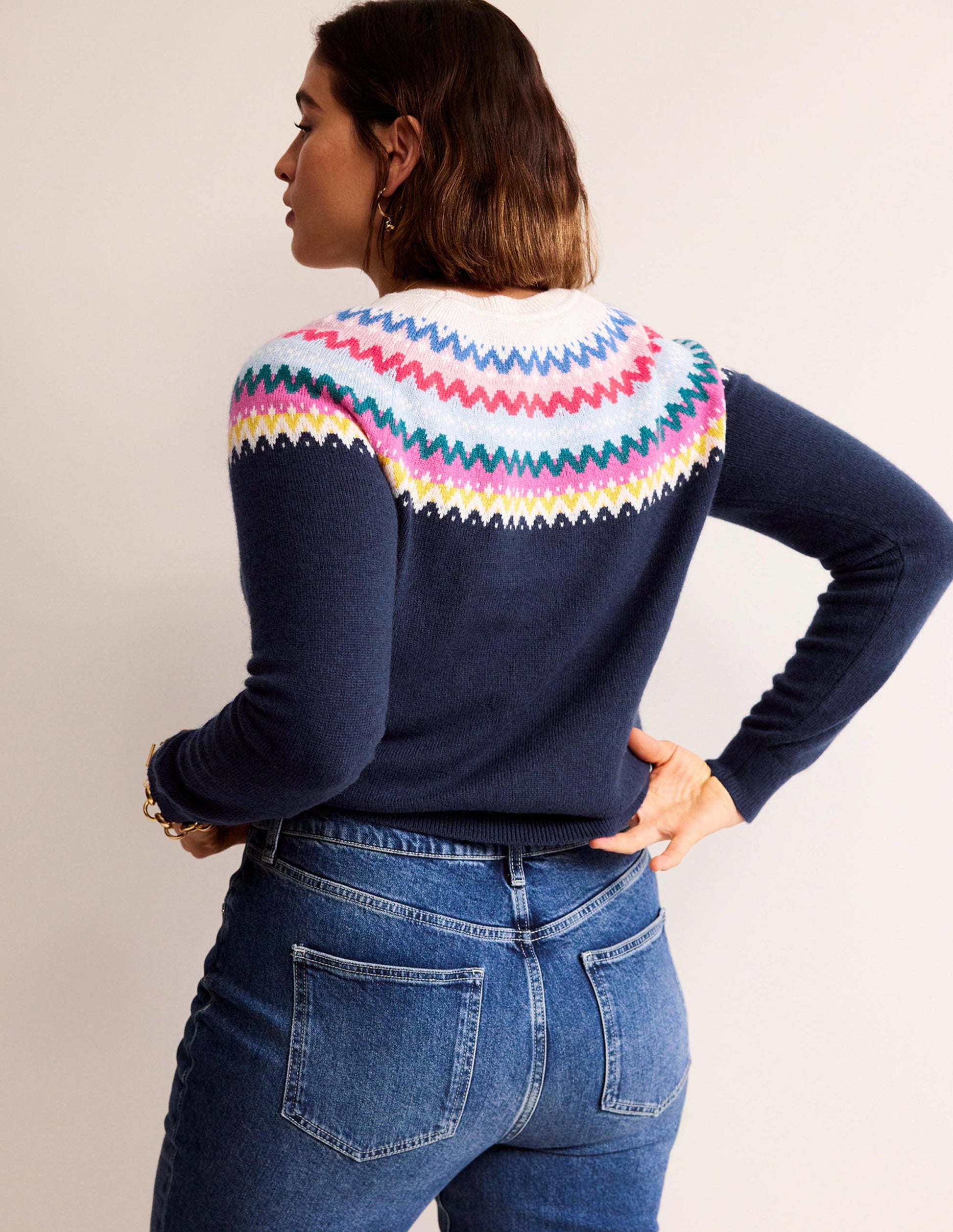 Edie Fair-Isle-Pullover-Klassisches Marineblau Fair-Isle-8