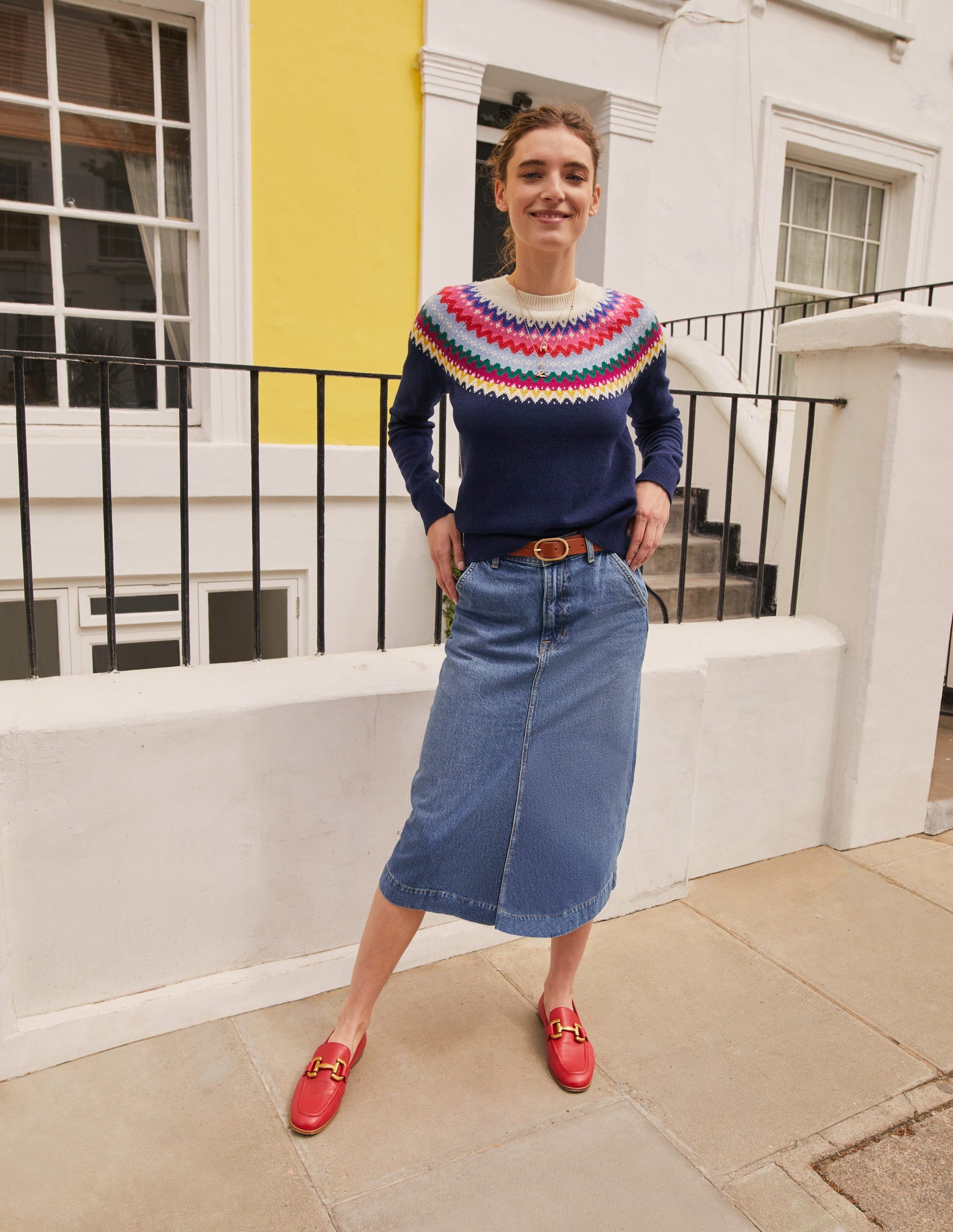 Edie Fair-Isle-Pullover-Klassisches Marineblau Fair-Isle-10