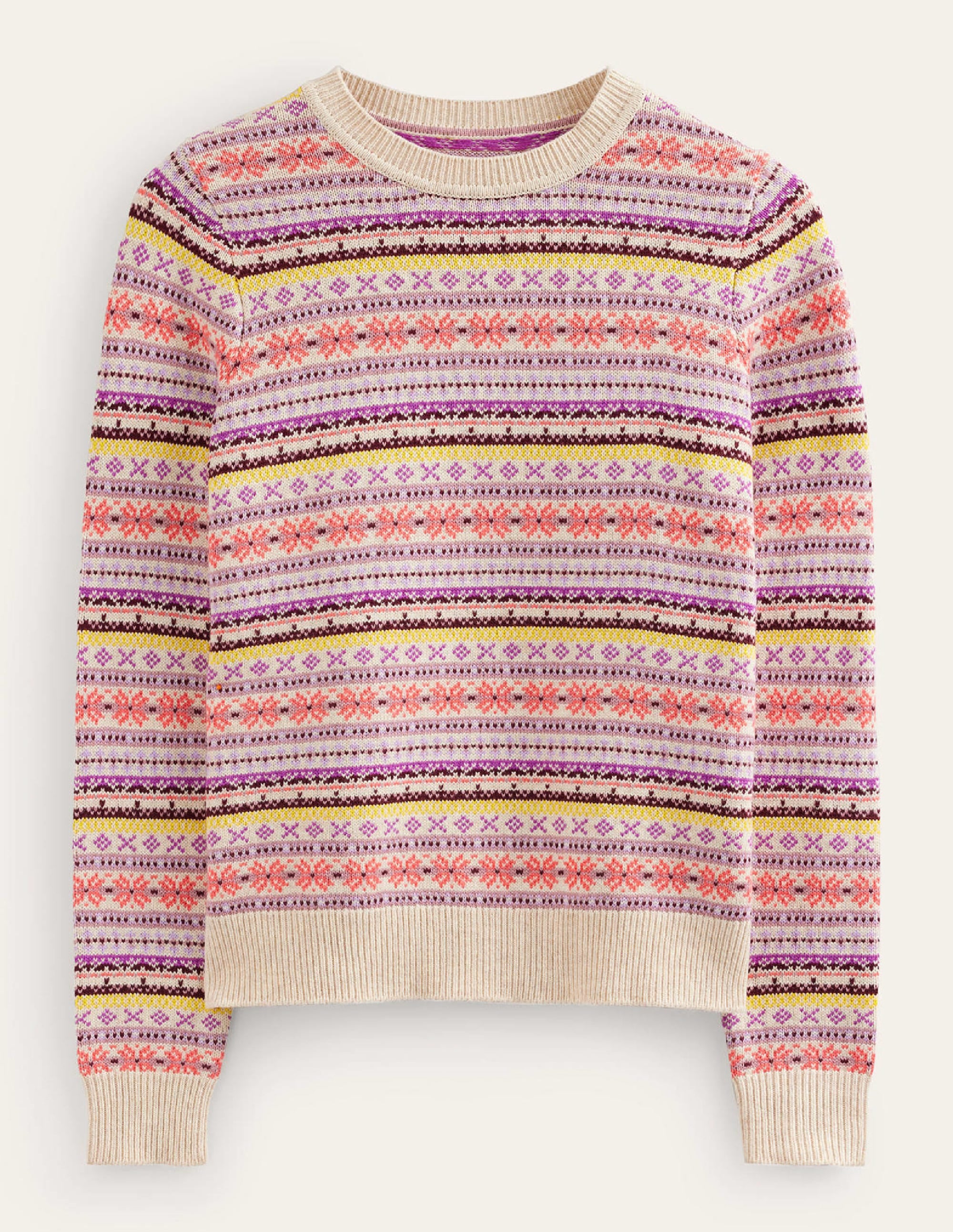 Edie Fair Isle Jumper-Chalky Pink Fair Isle - Image 7