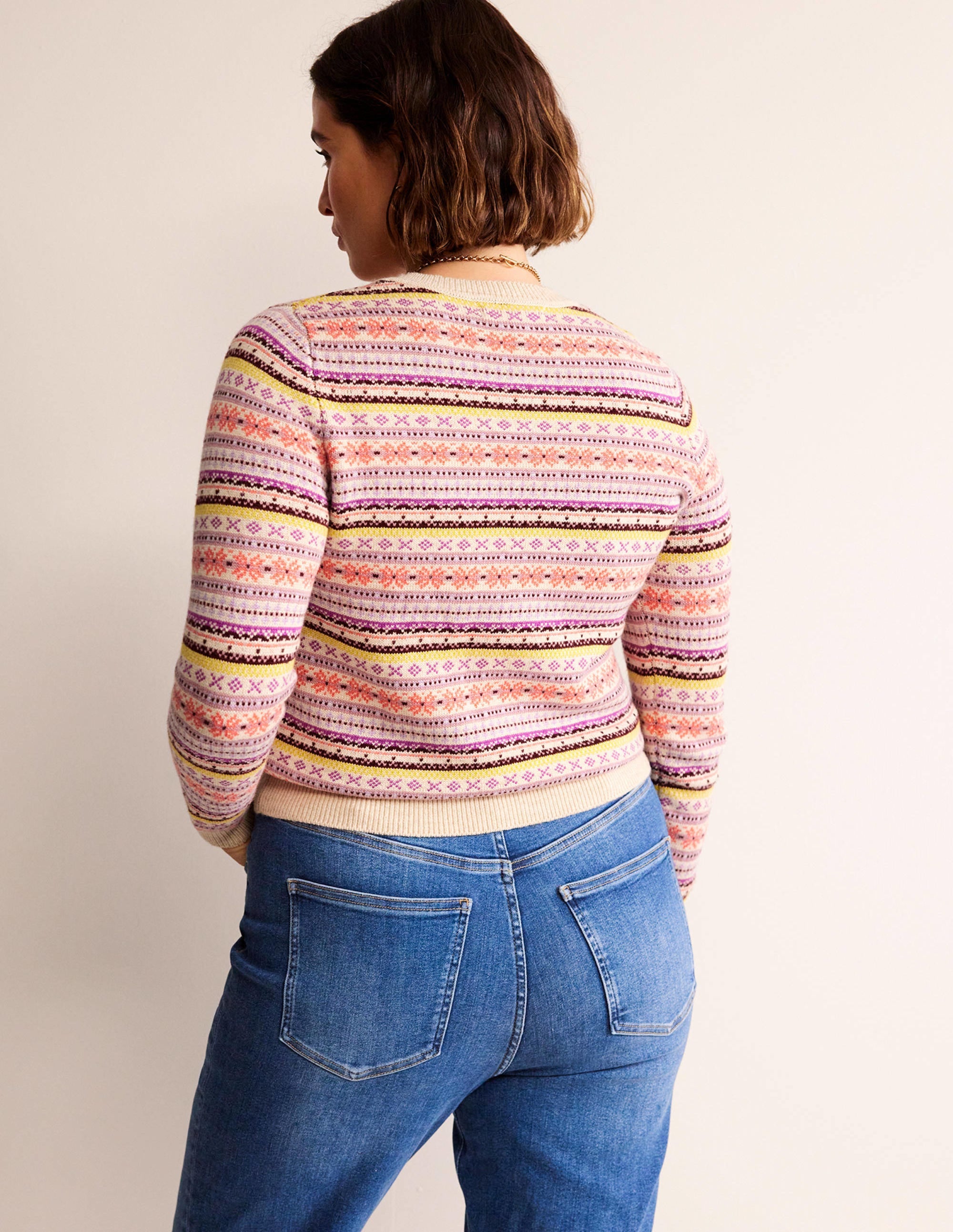 Edie Fair Isle Jumper-Chalky Pink Fair Isle - Image 6