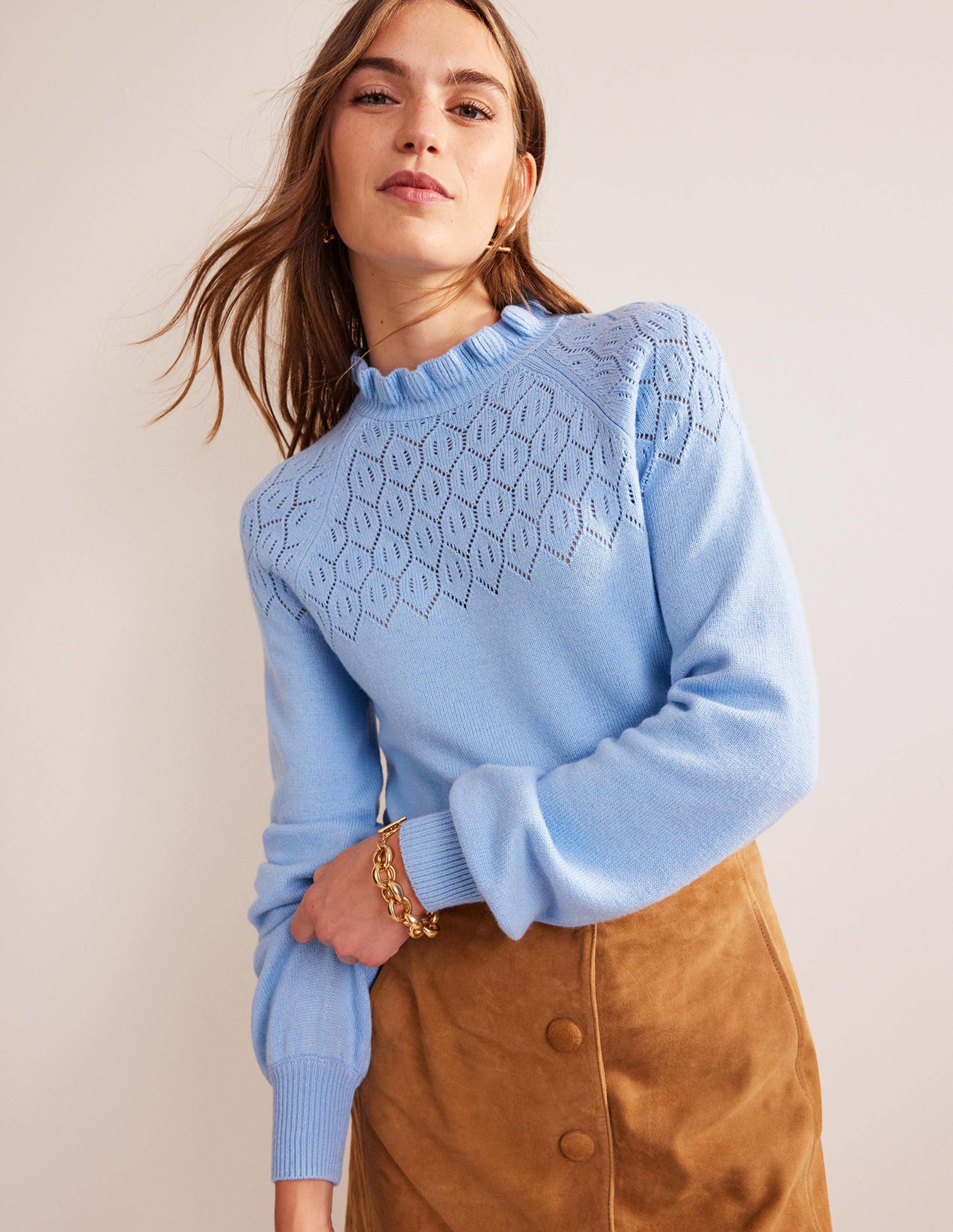 Pullover mit Pointelle-Detail-Kornblume - Image 1