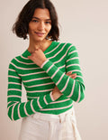Pull Effie à rayures scintillantes-Vert prairie, rose craie