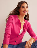 Eva Kaschmir-Strickjacke mit Rundhalsausschnitt-Jazzy