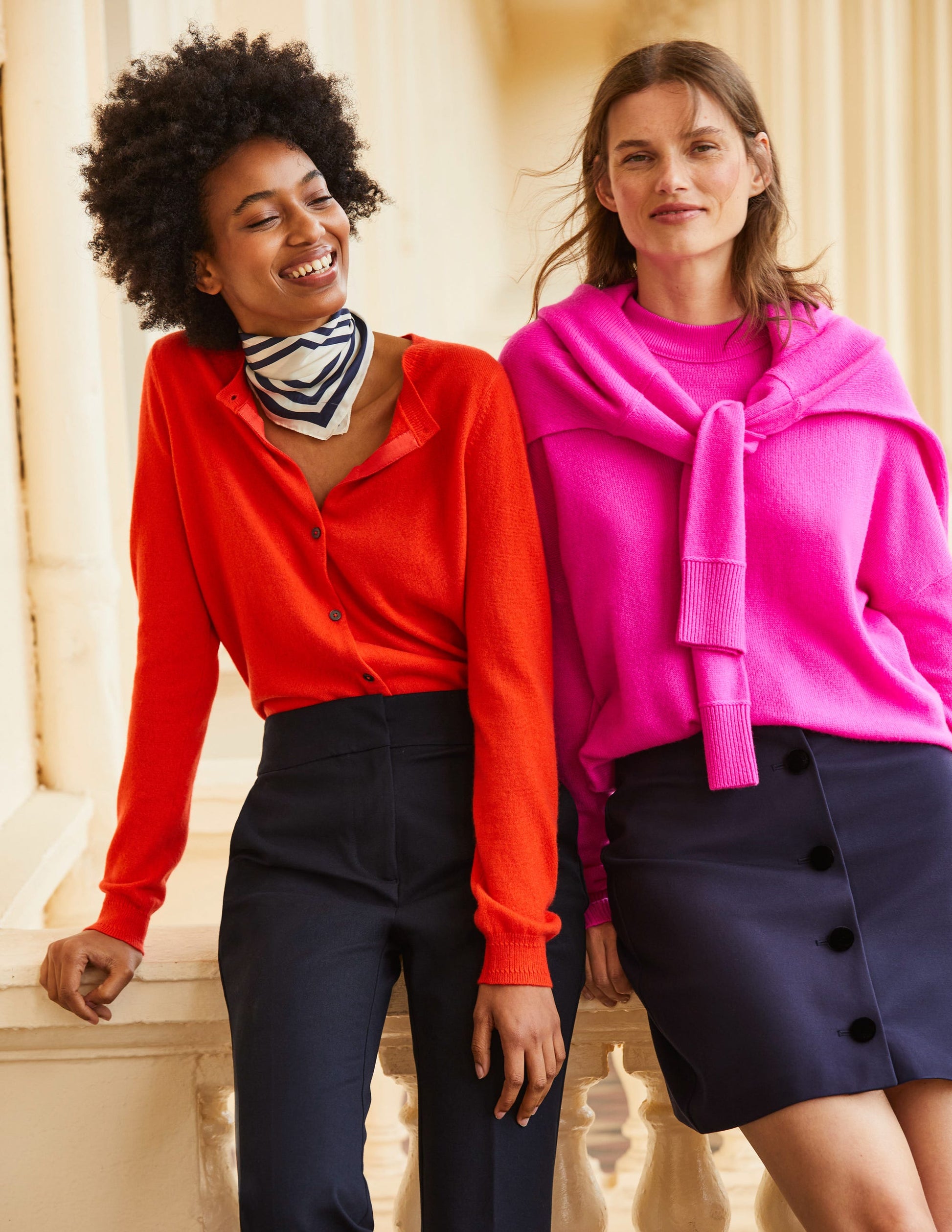 Eva Kaschmir-Strickjacke mit Rundhalsausschnitt-Fiesta-Orange-5