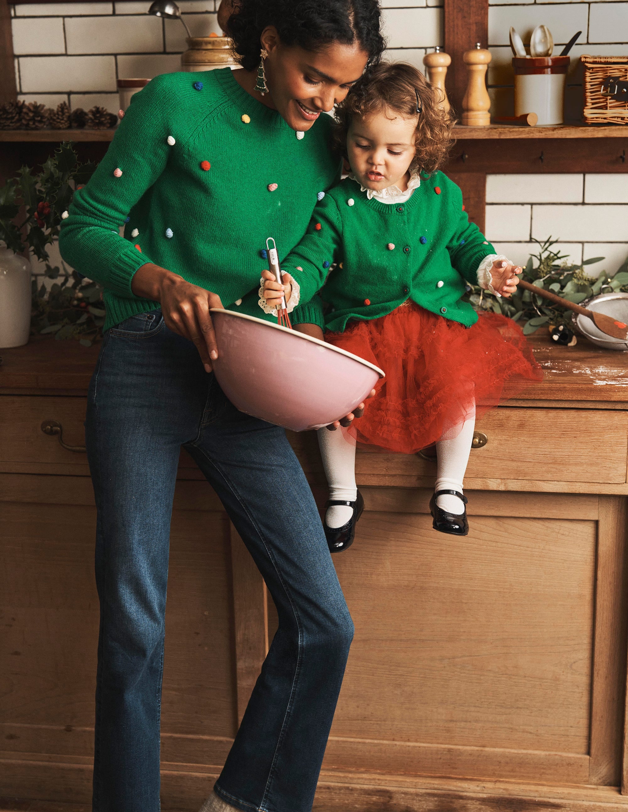 Pull de Noël à pompons-Vert viridien - Image 7