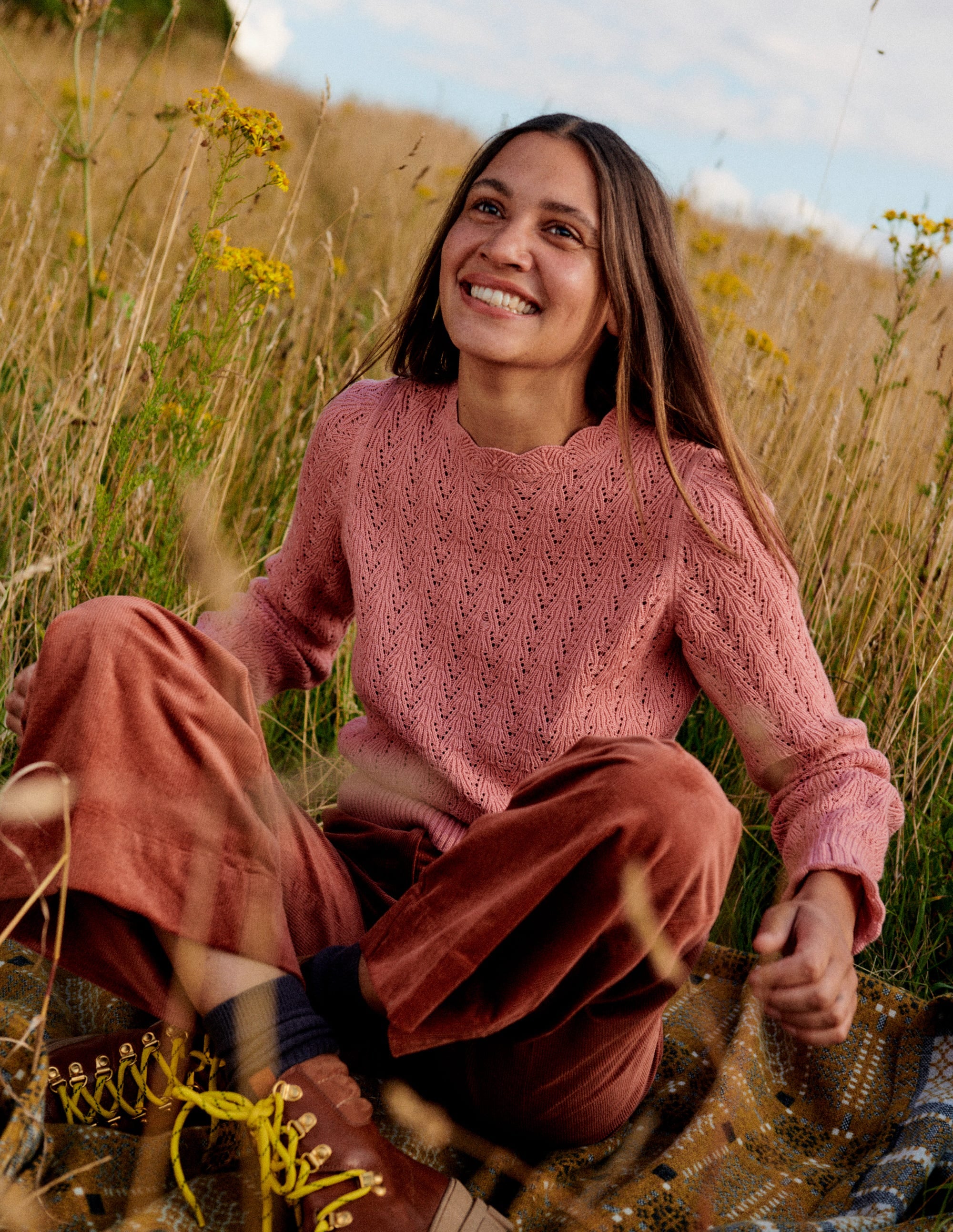 Pullover mit Pointelle-Stickerei-Altrosa - Image 5
