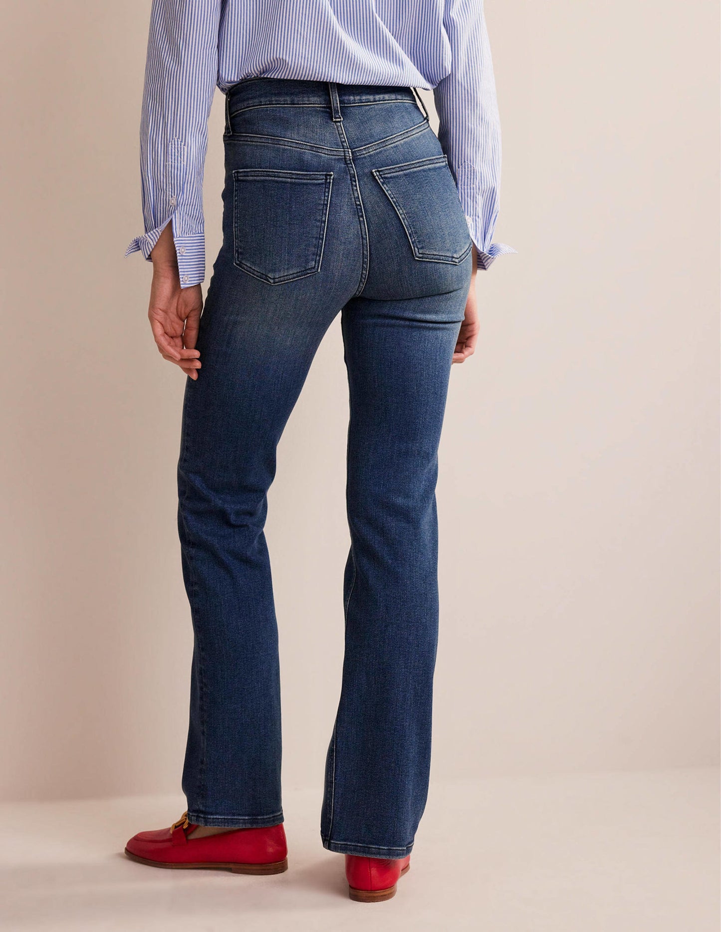 Hoch geschnittene Jeans mit klassisch geradem Bein-Authentisch Vintage