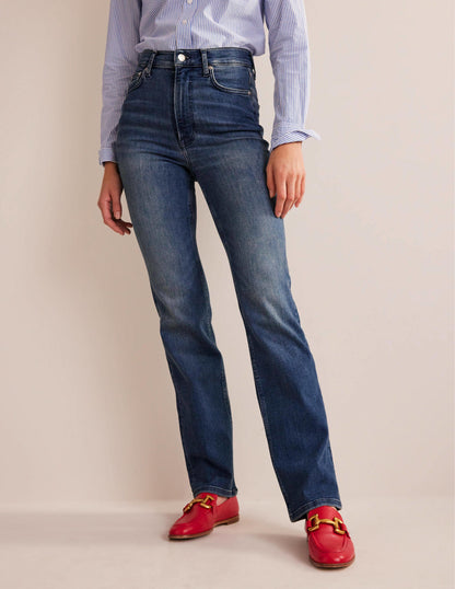 Hoch geschnittene Jeans mit klassisch geradem Bein-Authentisch Vintage