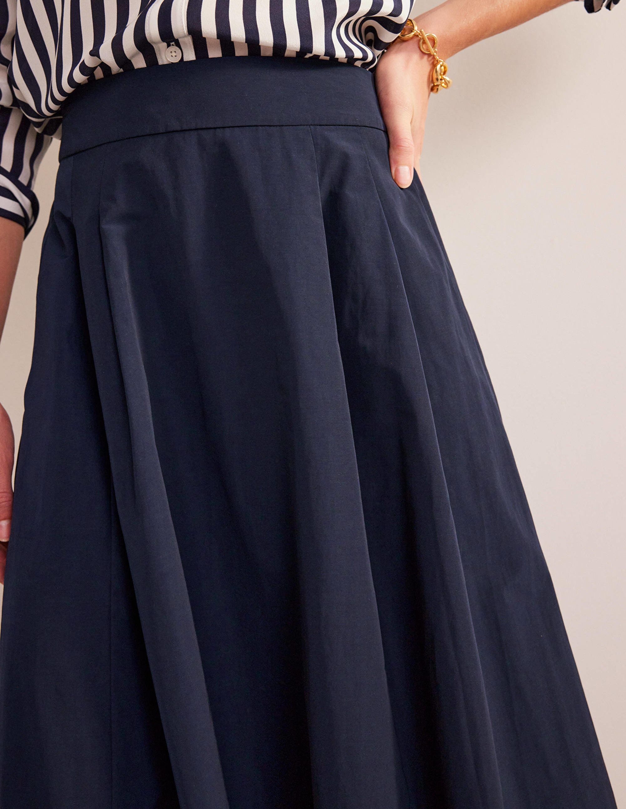 Midirock aus Taft zum Hineinschlüpfen-Marineblau - Image 2