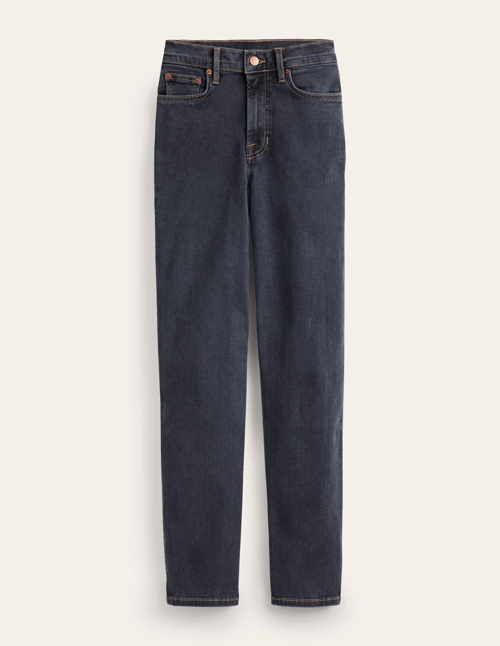 Schmale Jeans mit mittelhohem Bund-Schwarz - Image 6