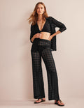 Strandhose aus Strick-Metallic Schwarz