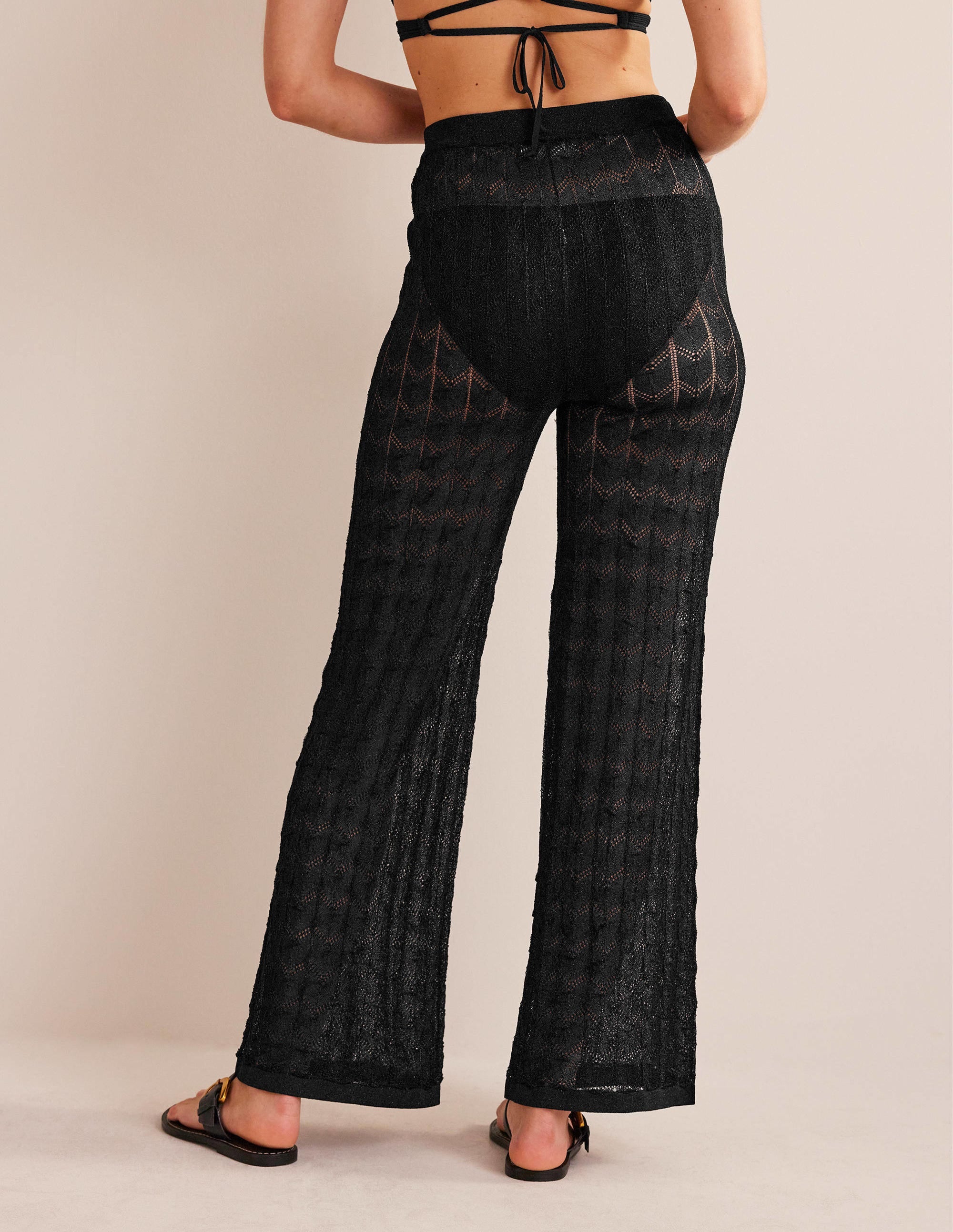 Strandhose aus Strick-Metallic Schwarz - Image 3