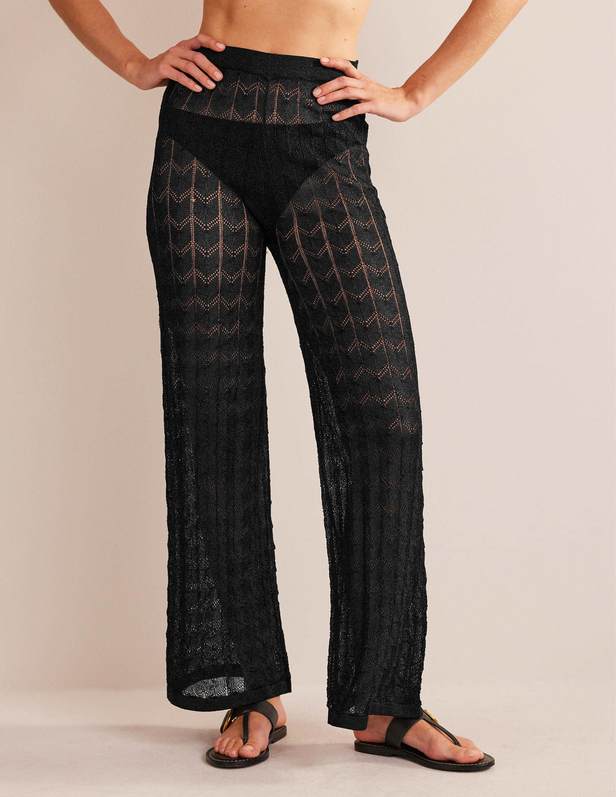 Strandhose aus Strick-Metallic Schwarz - Image 4
