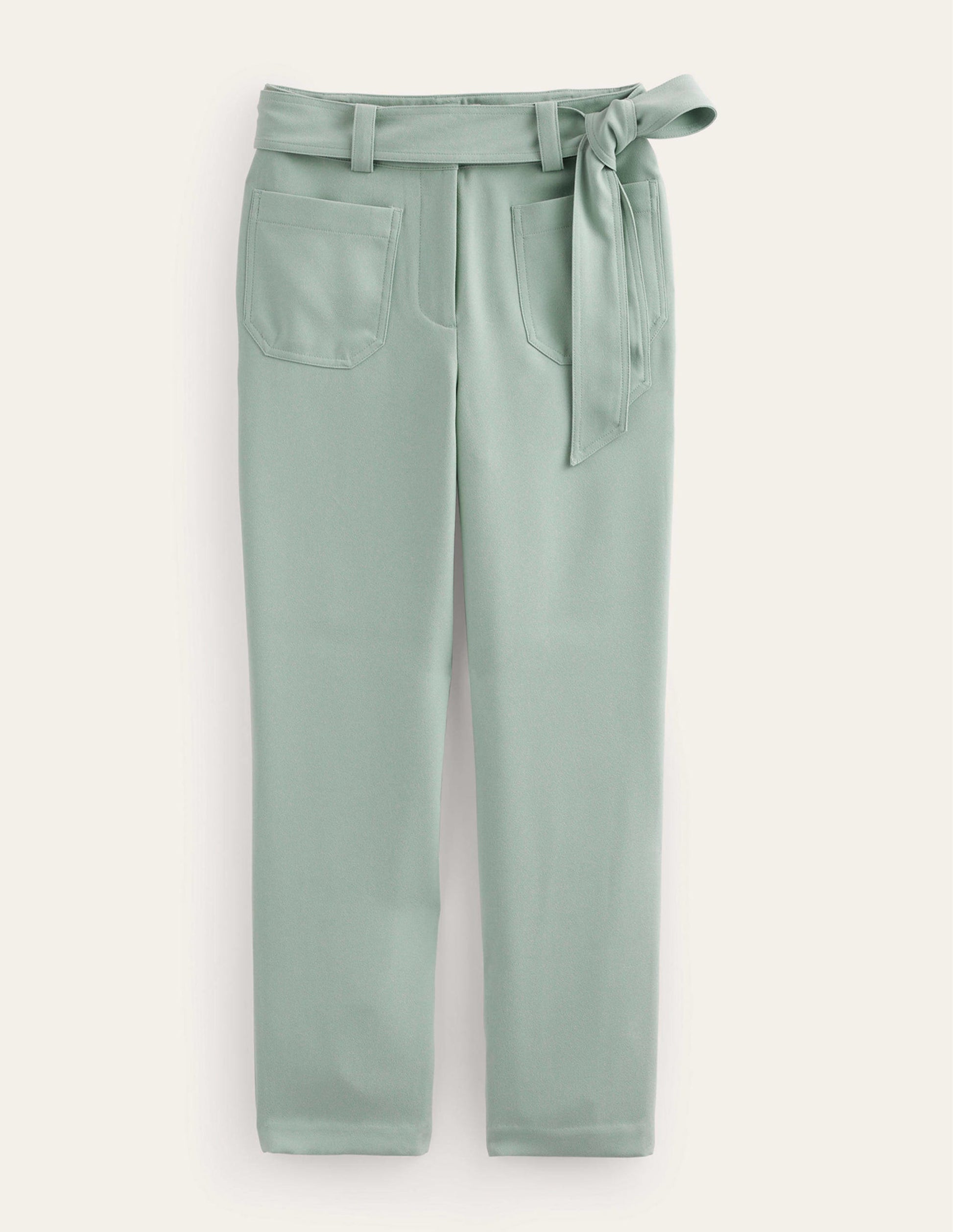 Pantalon fuselé noué à la taille-Vert iceberg-7
