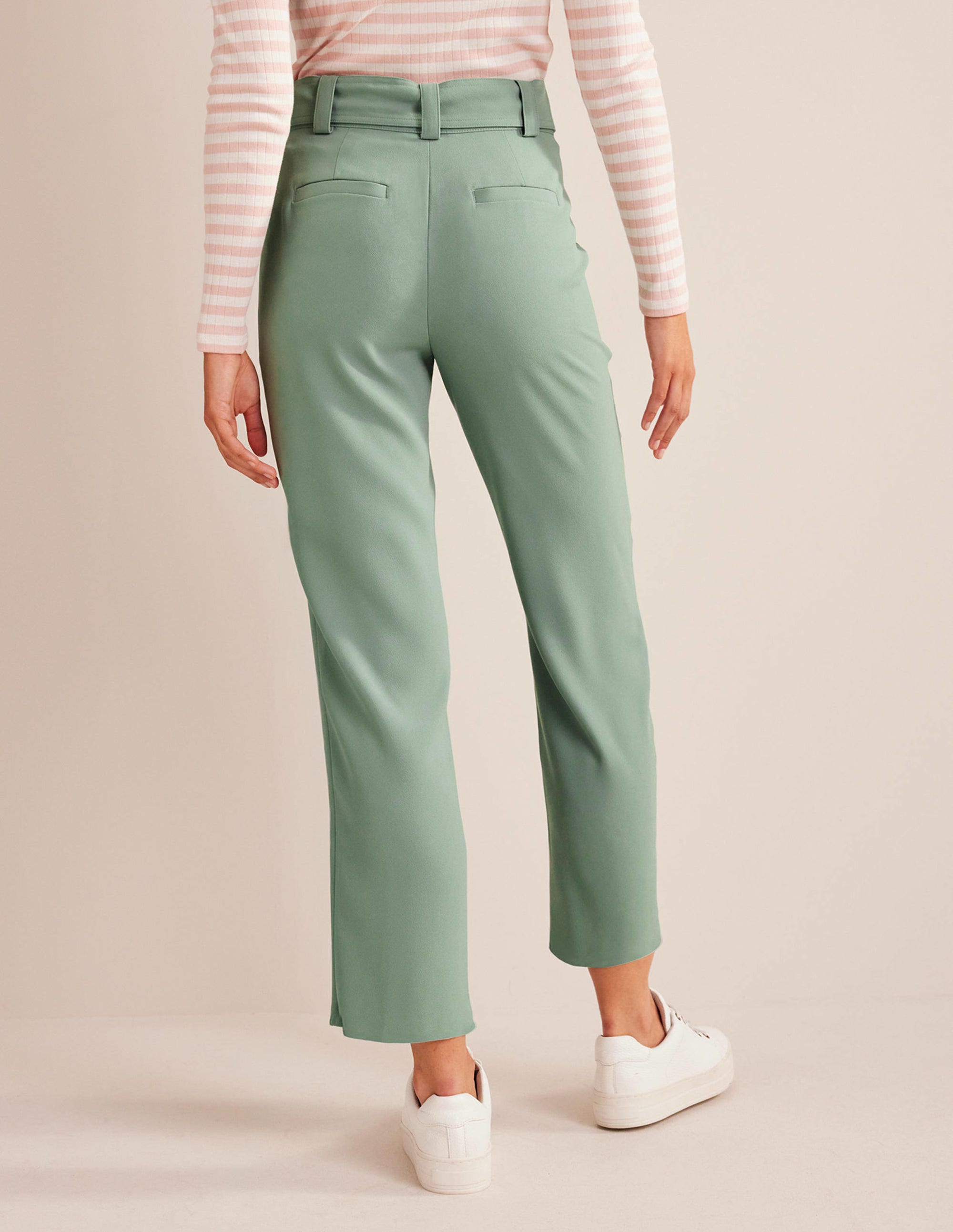 Pantalon fuselé noué à la taille-Vert iceberg - Image 3
