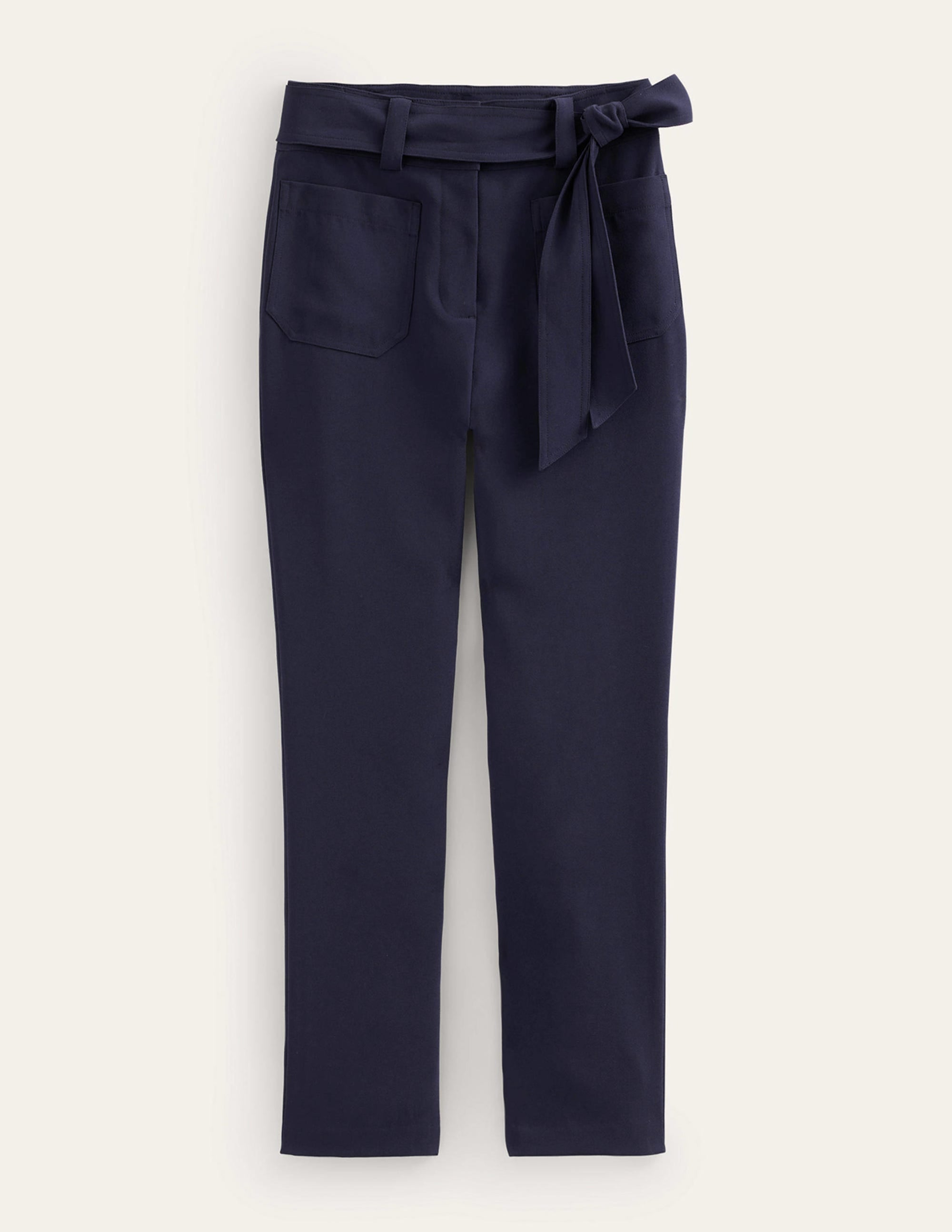 Karottenhose mit Bindegürtel-Marineblau - Image 6