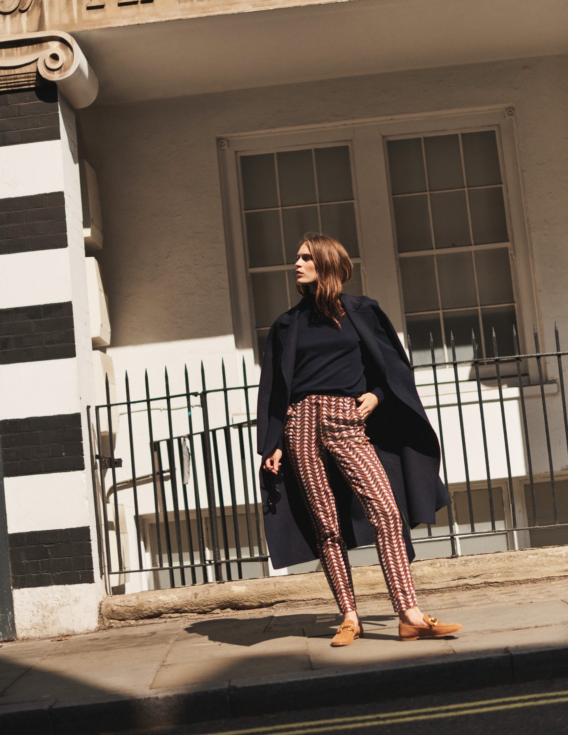 Pantalon Highgate imprimé-Citrouille, motif Chevron Geo-5