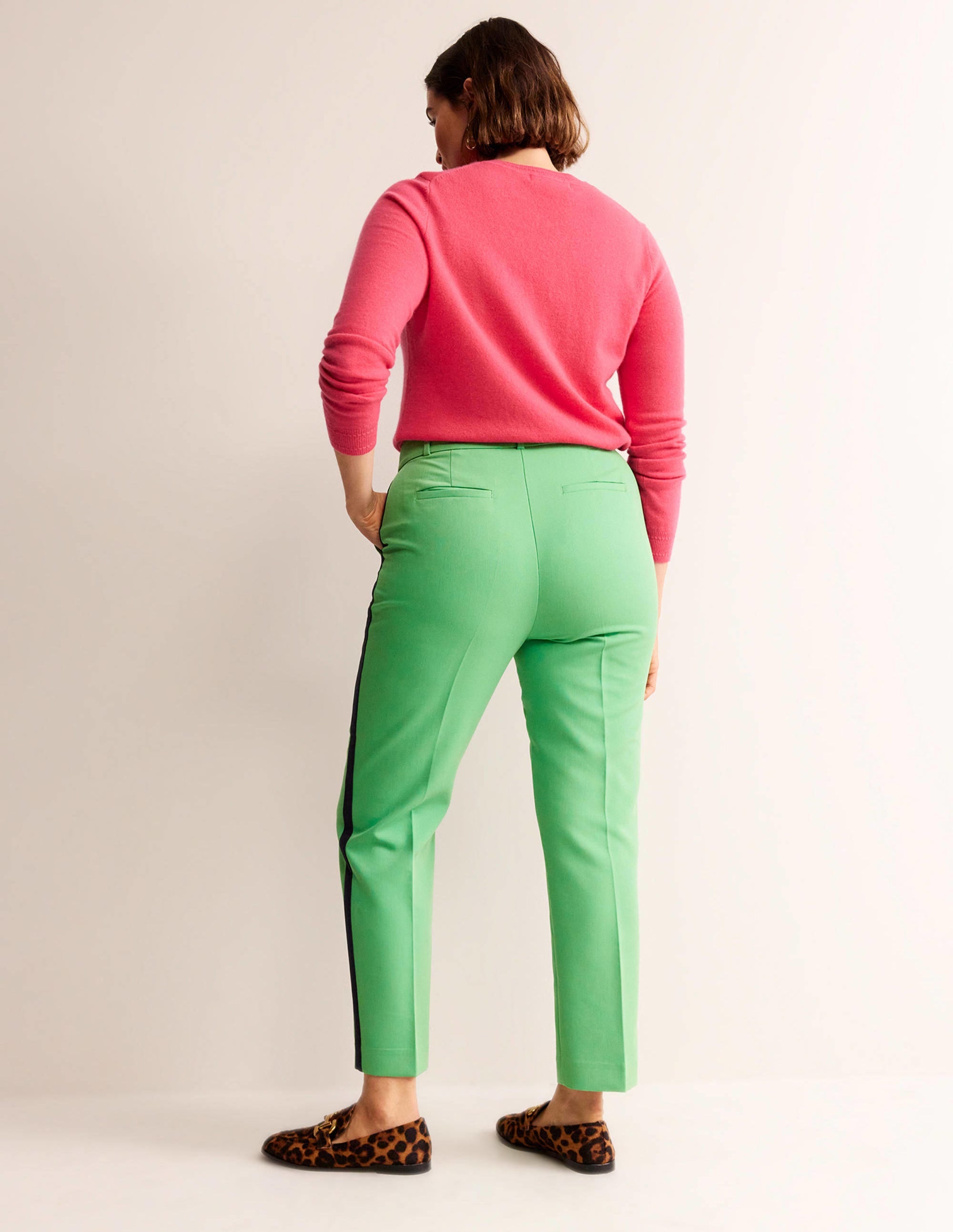 Pantalon Kew rayé sur les côtés-Vert vif à rayures latérales - Image 7