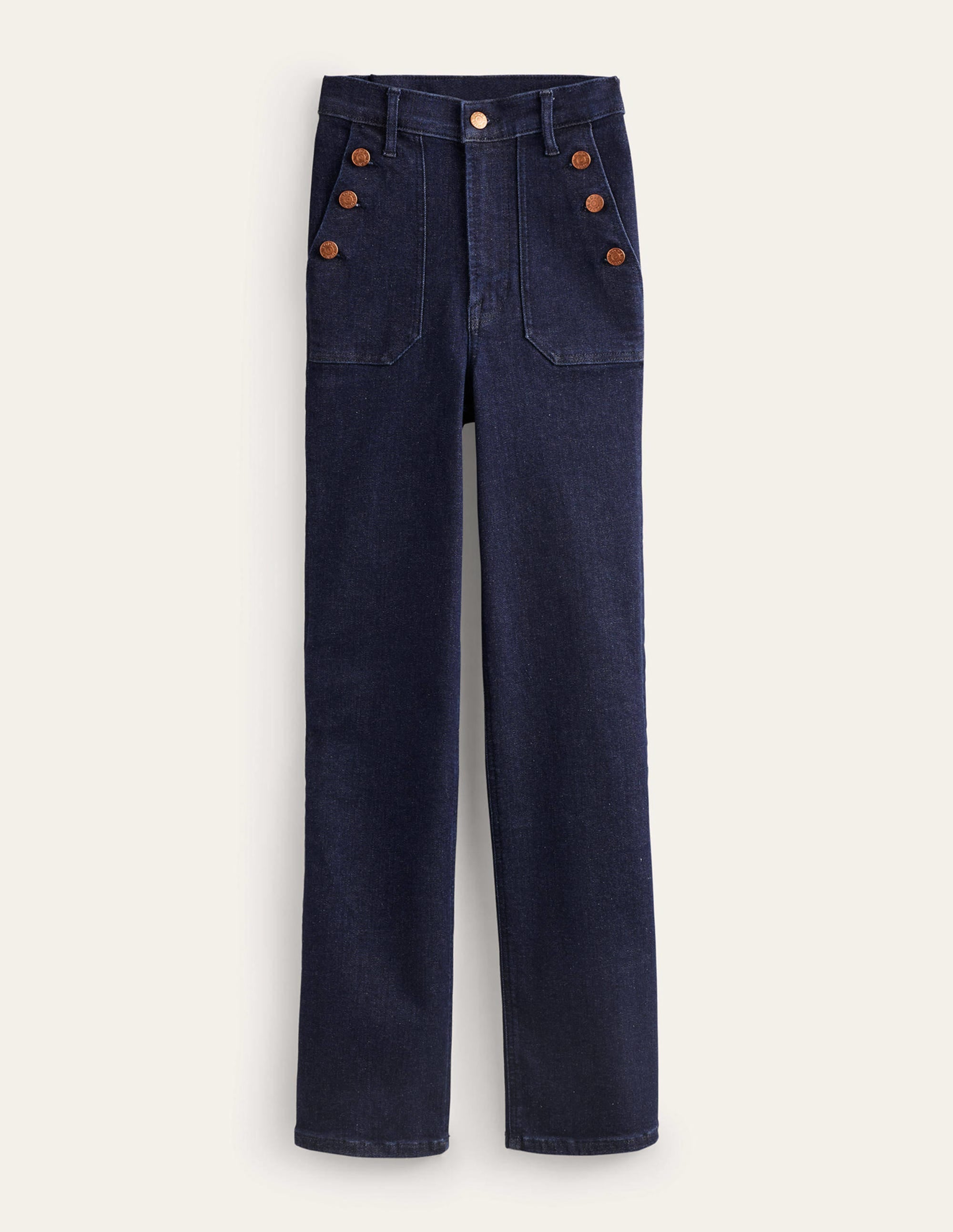 Gerade Jeans mit aufgesetzten Taschen-Indigo-Waschung - Image 6