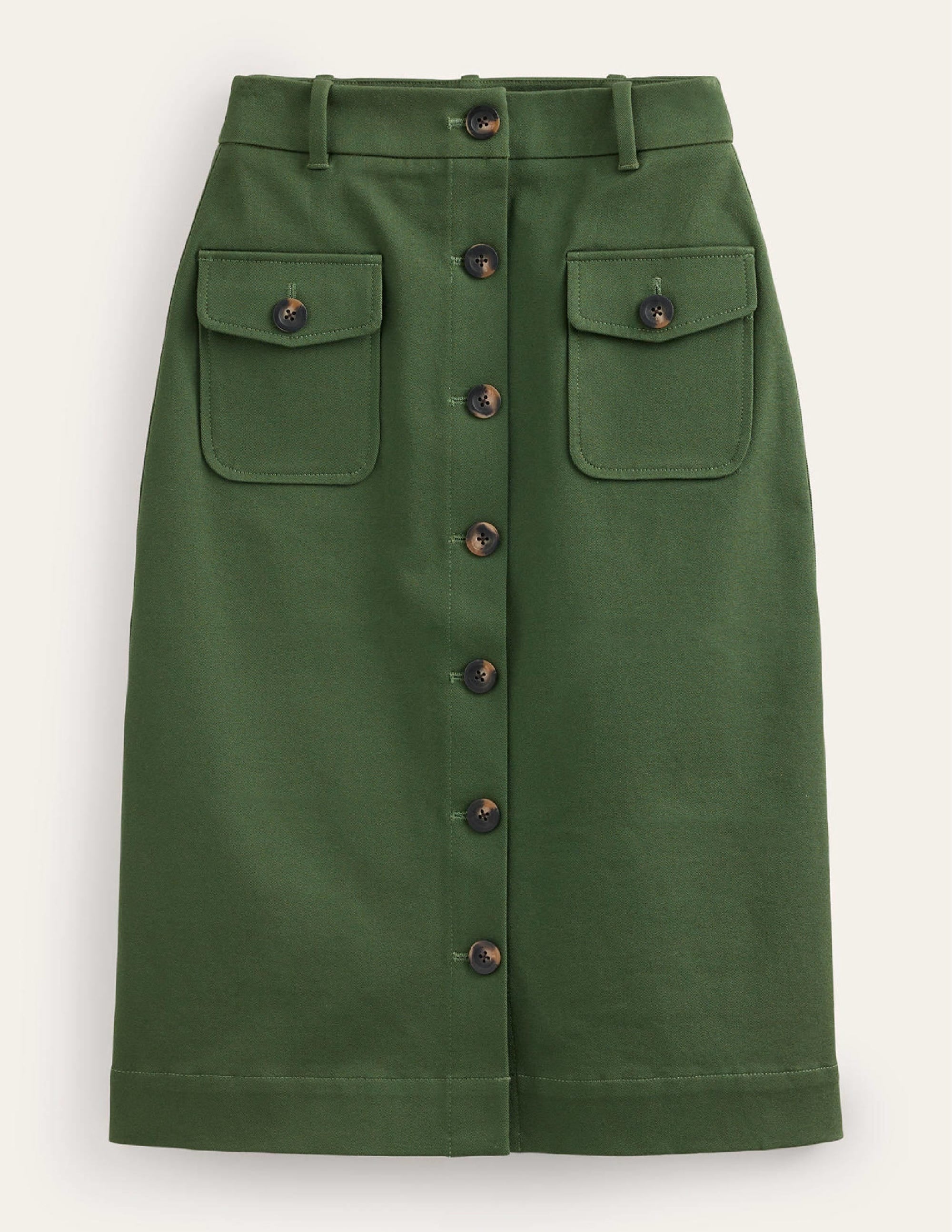 Jupe midi à poches style utilitaire-Vert hivernal - Image 5