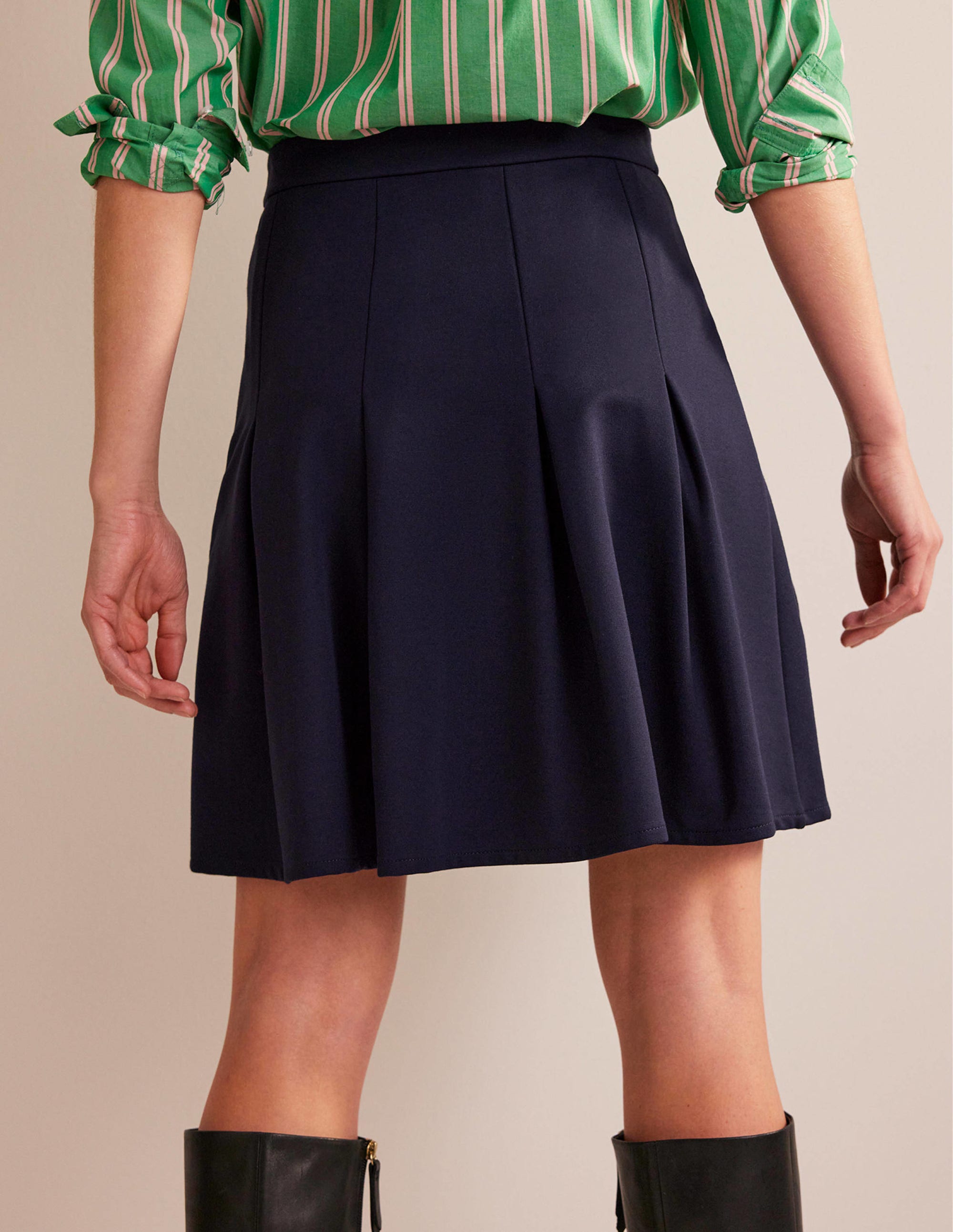 Flippy Ponte Mini Skirt-Navy - Image 3
