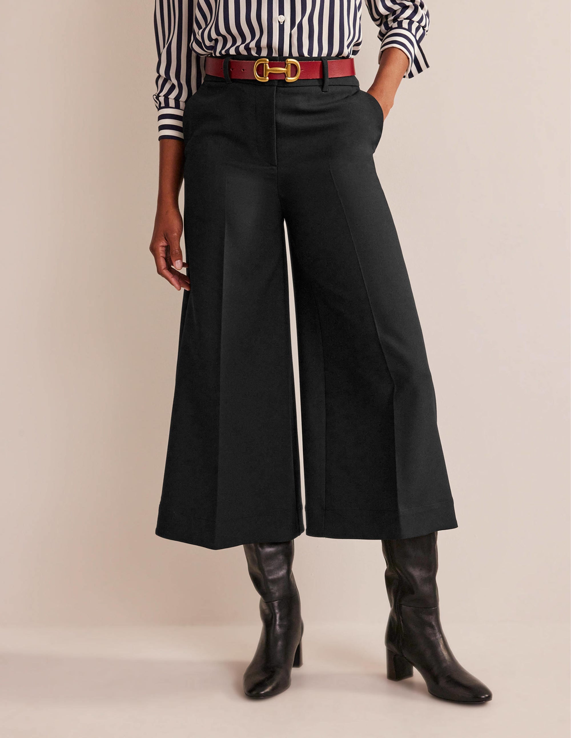 Jupe-culotte large et fluide-Noir - Image 4