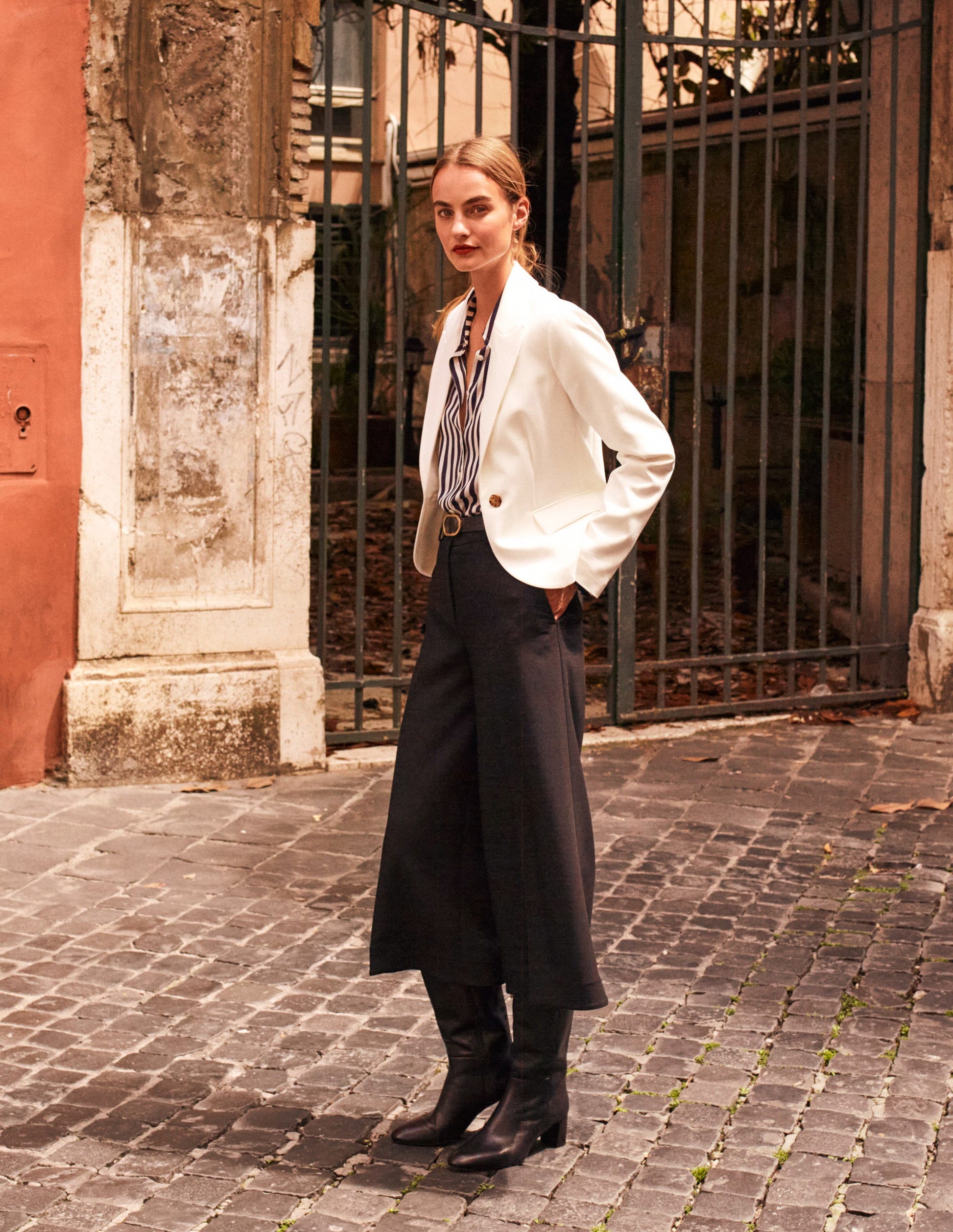 Jupe-culotte large et fluide-Noir-5