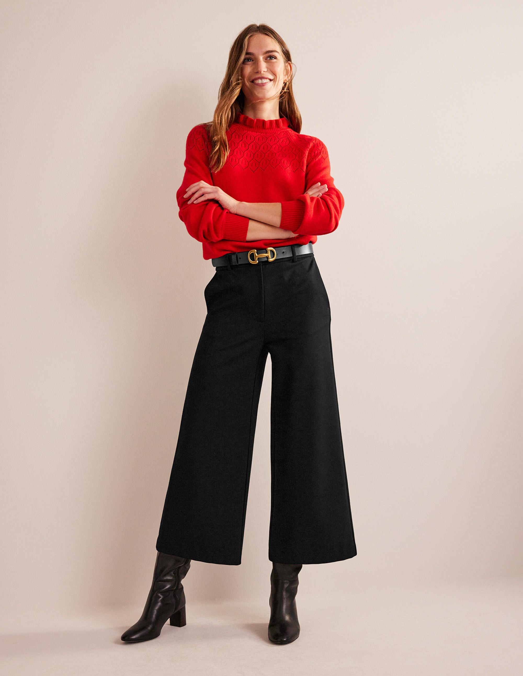 Jupe-culotte large en jersey-Noir - Image 1