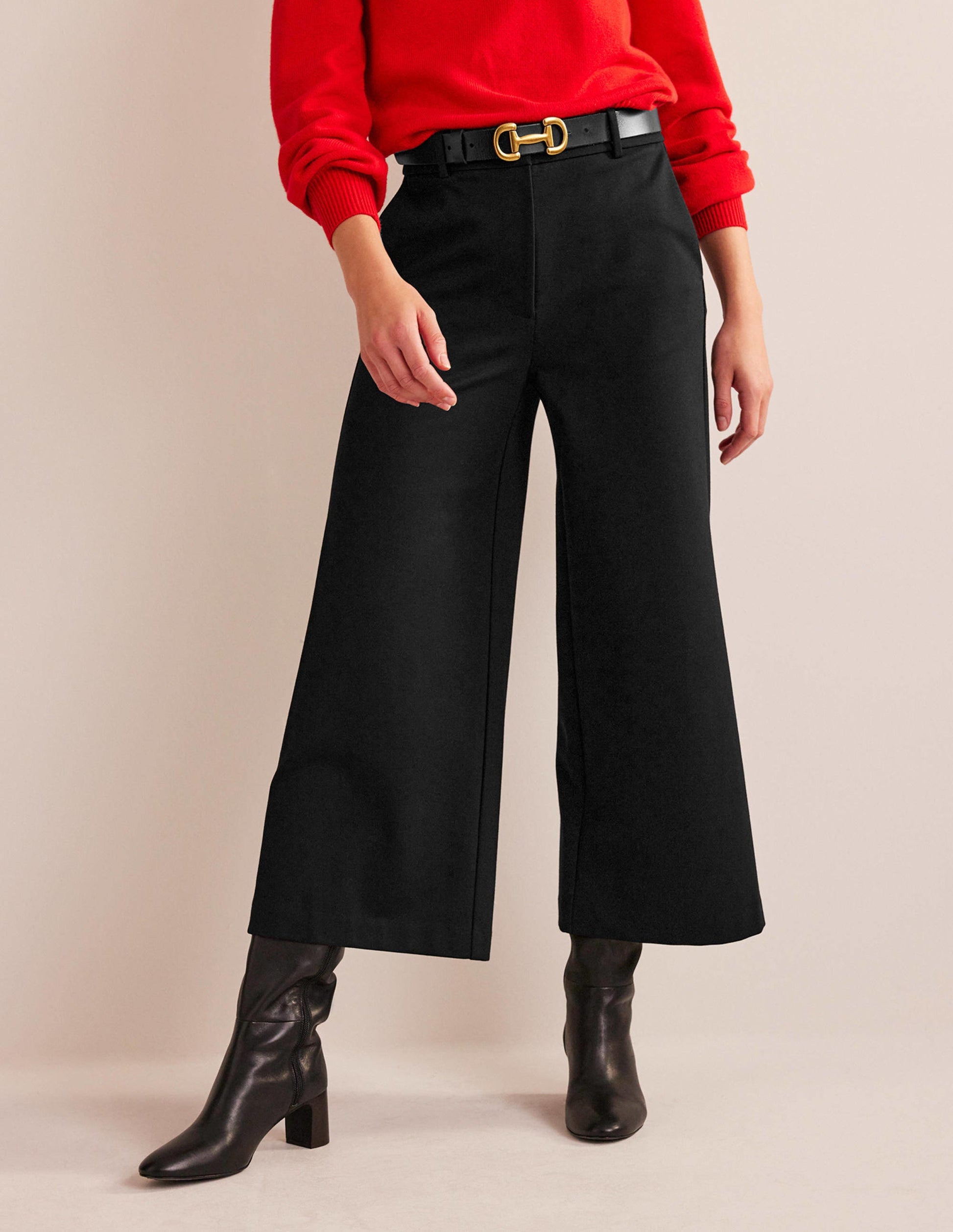 Jupe-culotte large en jersey-Noir-4