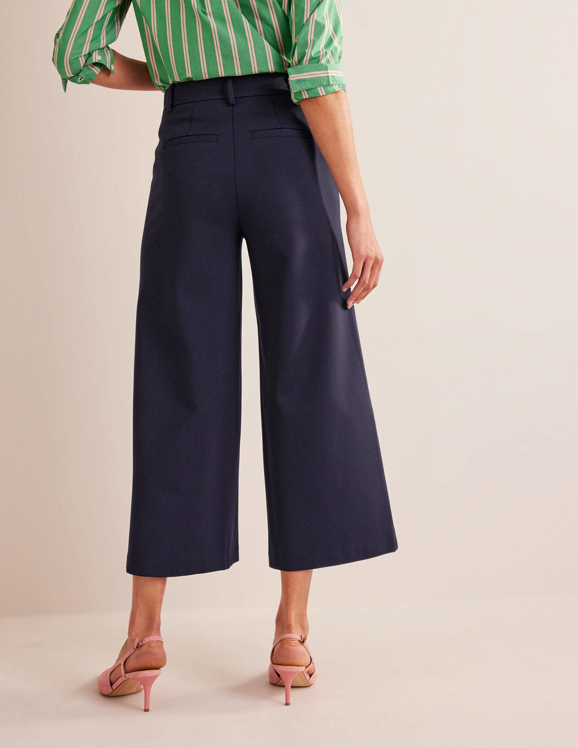 Jupe-culotte large en jersey-Bleu marine - Image 3