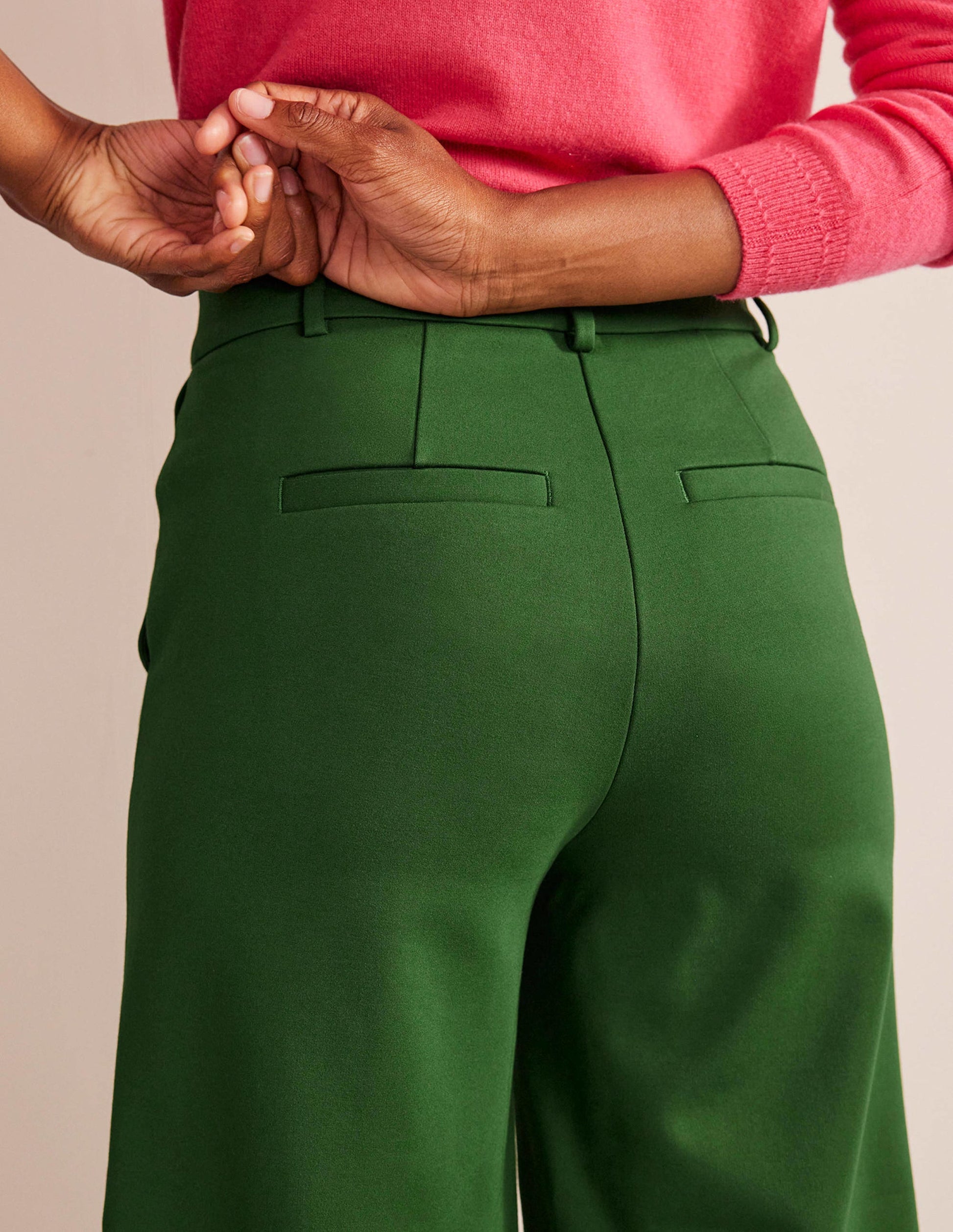 Wide-Leg Ponte Culottes-Winter Green-2