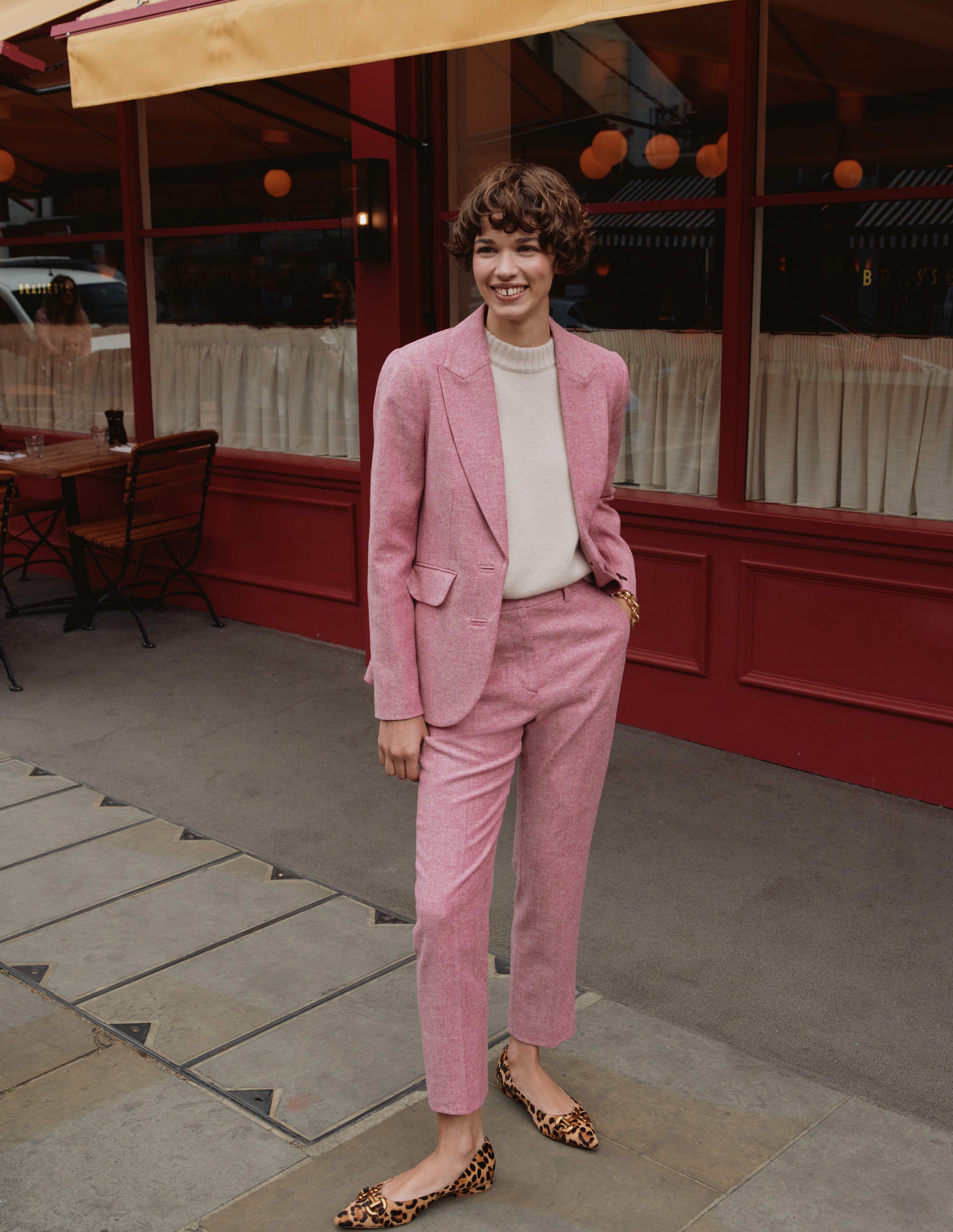 Pantalon Kew en laine-Chevrons rose - Image 5