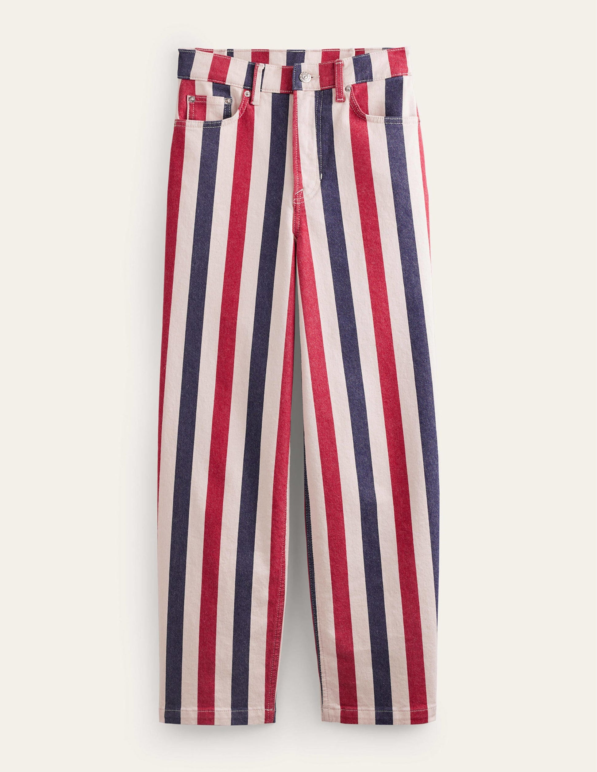 Pantalon droit rayé-Rayé rouge/bleu-7