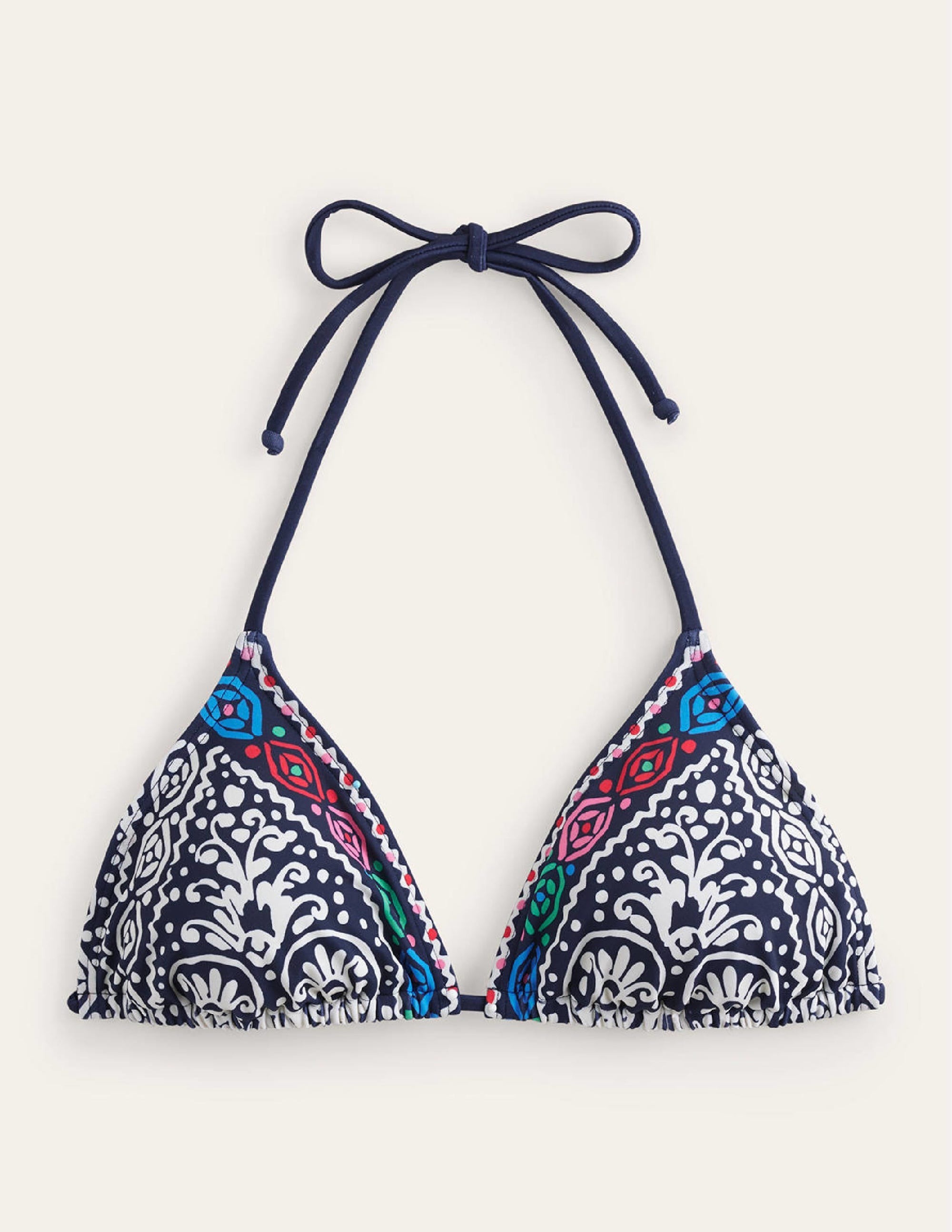 Haut de bikini Symi avec liens-Minuit, motif Kurbits Floral - Image 5