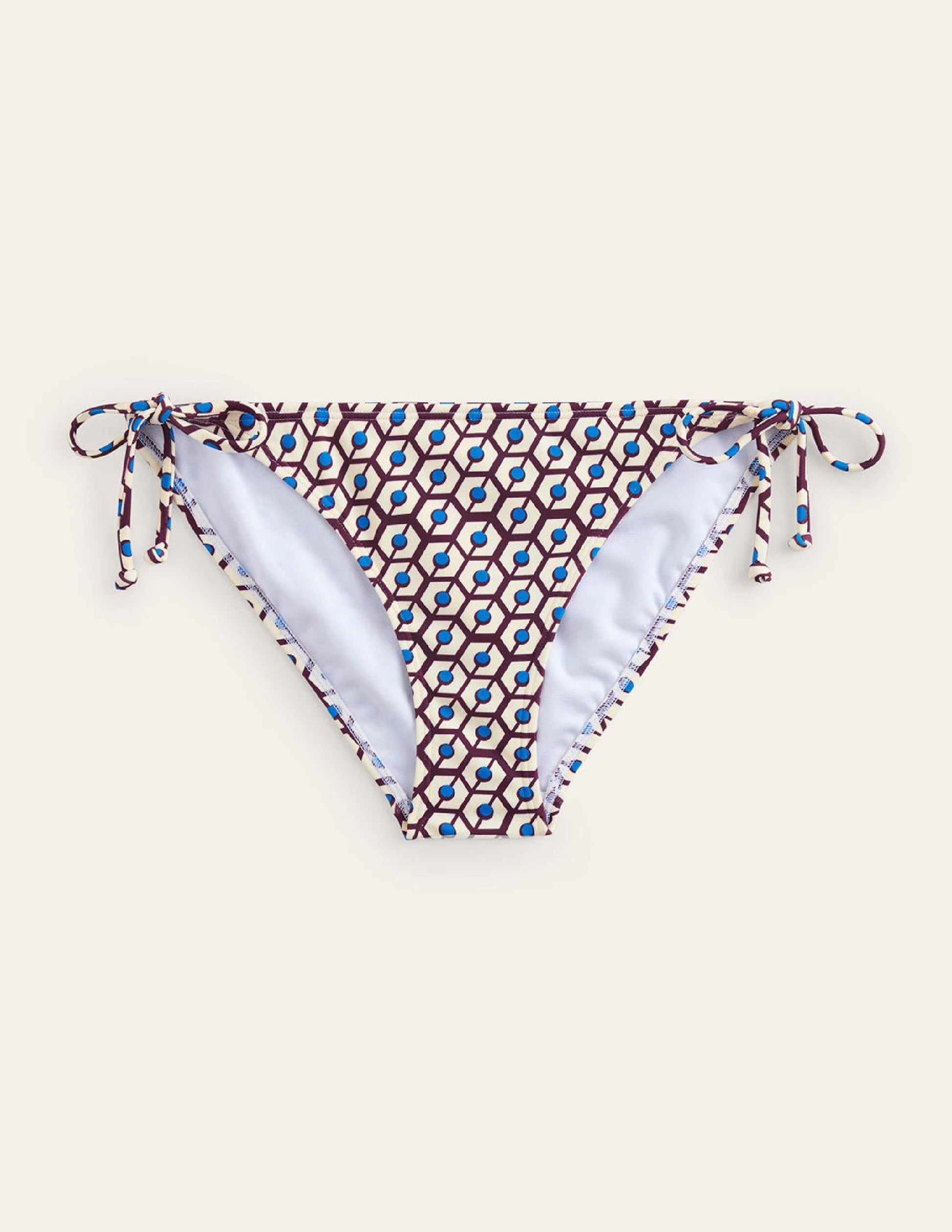 Symi Bikinihose zum Binden-Dunkles Burgunderrot, Reverie-5