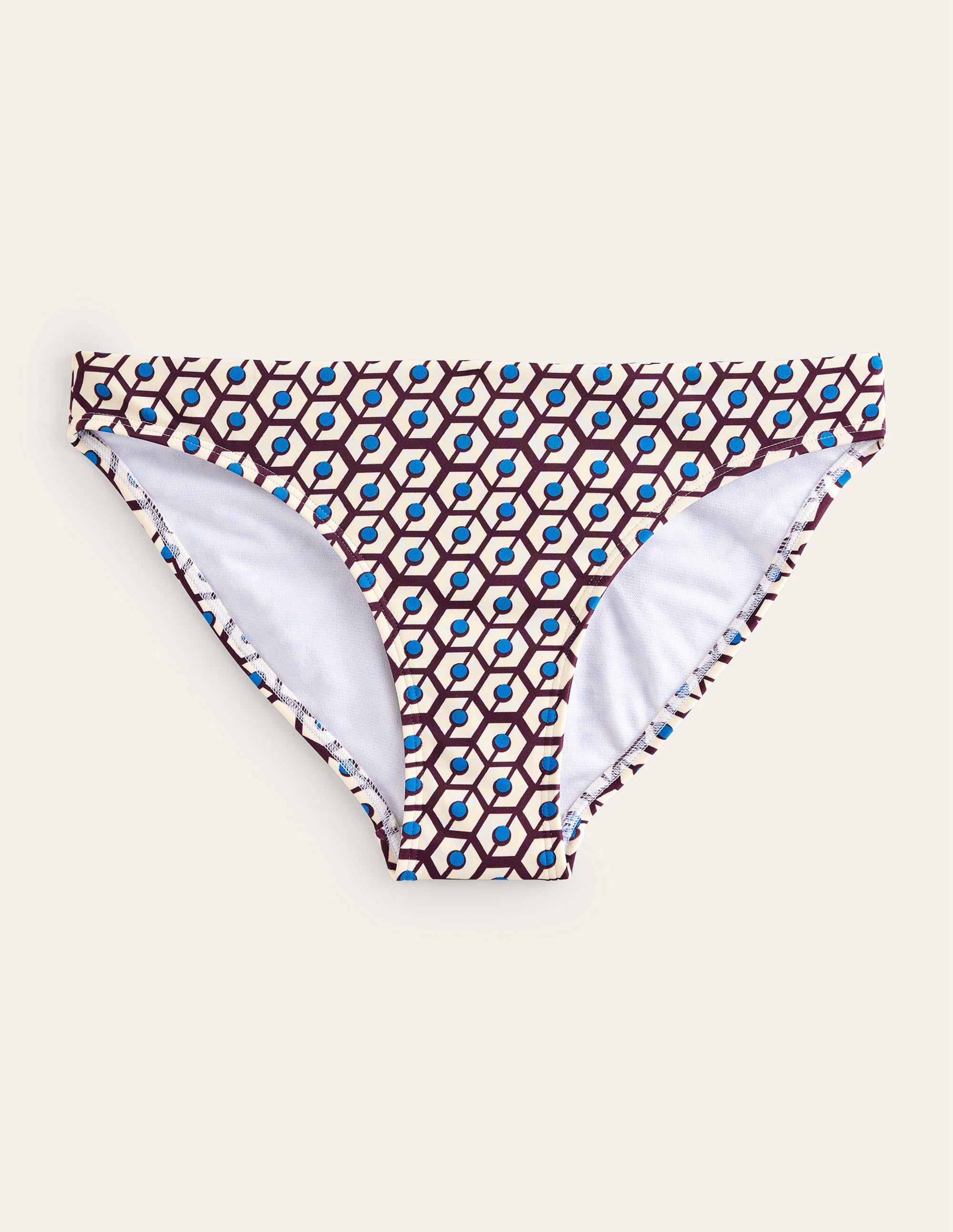 Bas de bikini intemporel-Bordeaux foncé, motif Rêverie - Image 5