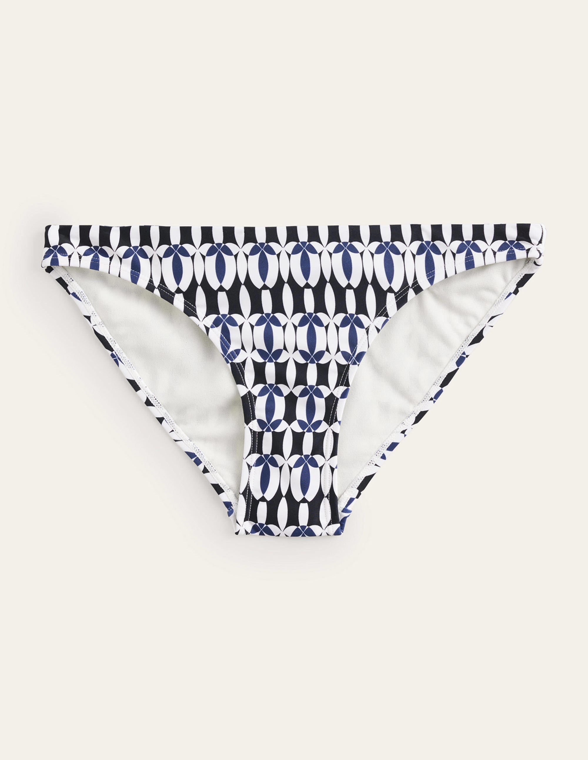Bas de bikini intemporel-Noir, motif géométrique blanc - Image 5