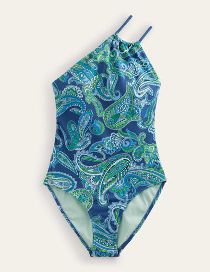 Maillot de bain asymétrique à cordons-Globe, motif Paradise Pop