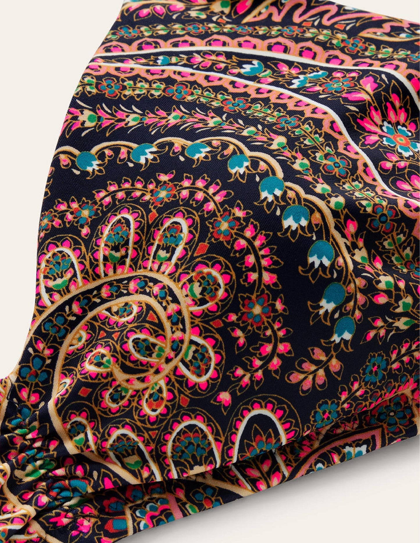 Bikinioberteil mit Rüschen und V-Ausschnitt-Helles Marineblau, Palast