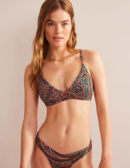 Bikinioberteil mit Rüschen und V-Ausschnitt-Helles Marineblau, Palast-4