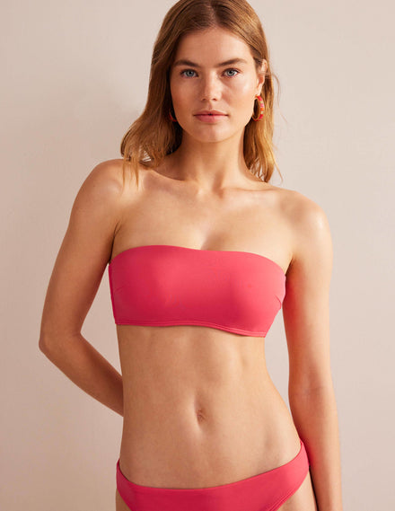 Bandeau-Bikinioberteil mit Bügeln-Rosa Beere
