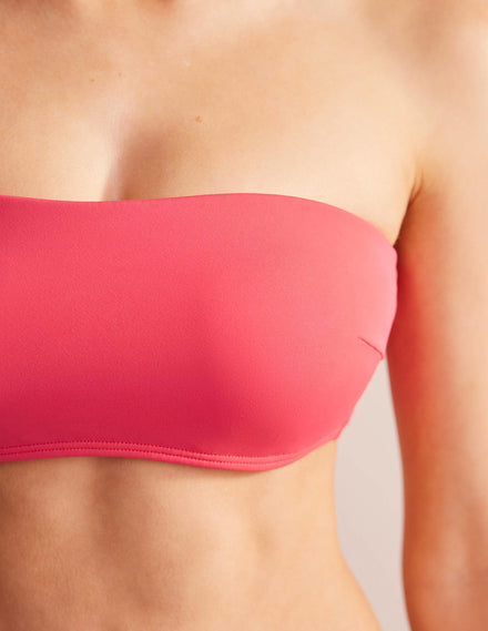 Bandeau-Bikinioberteil mit Bügeln-Rosa Beere