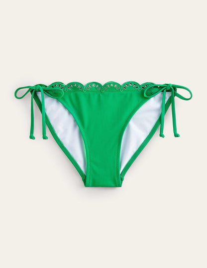 Broderie Bikini Bottoms-Green Pepper