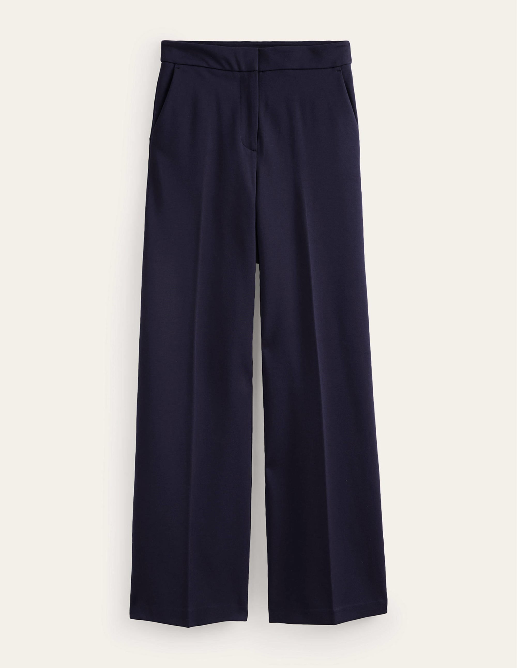 Pantalon Westbourne en point de Rome-Bleu Marine, Petits Pois - Image 7