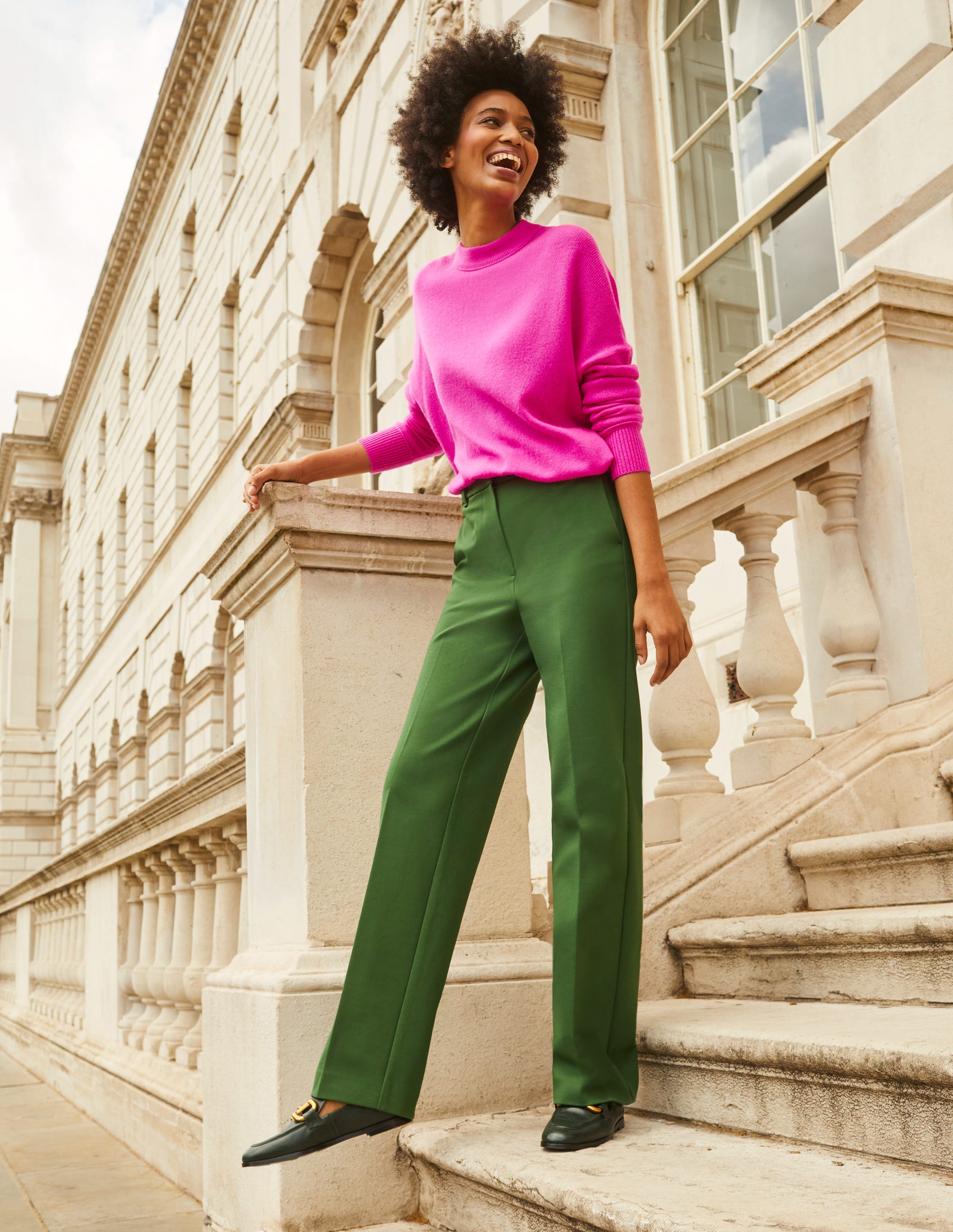 Pantalon Westbourne en point de Rome-Vert hivernal - Image 5