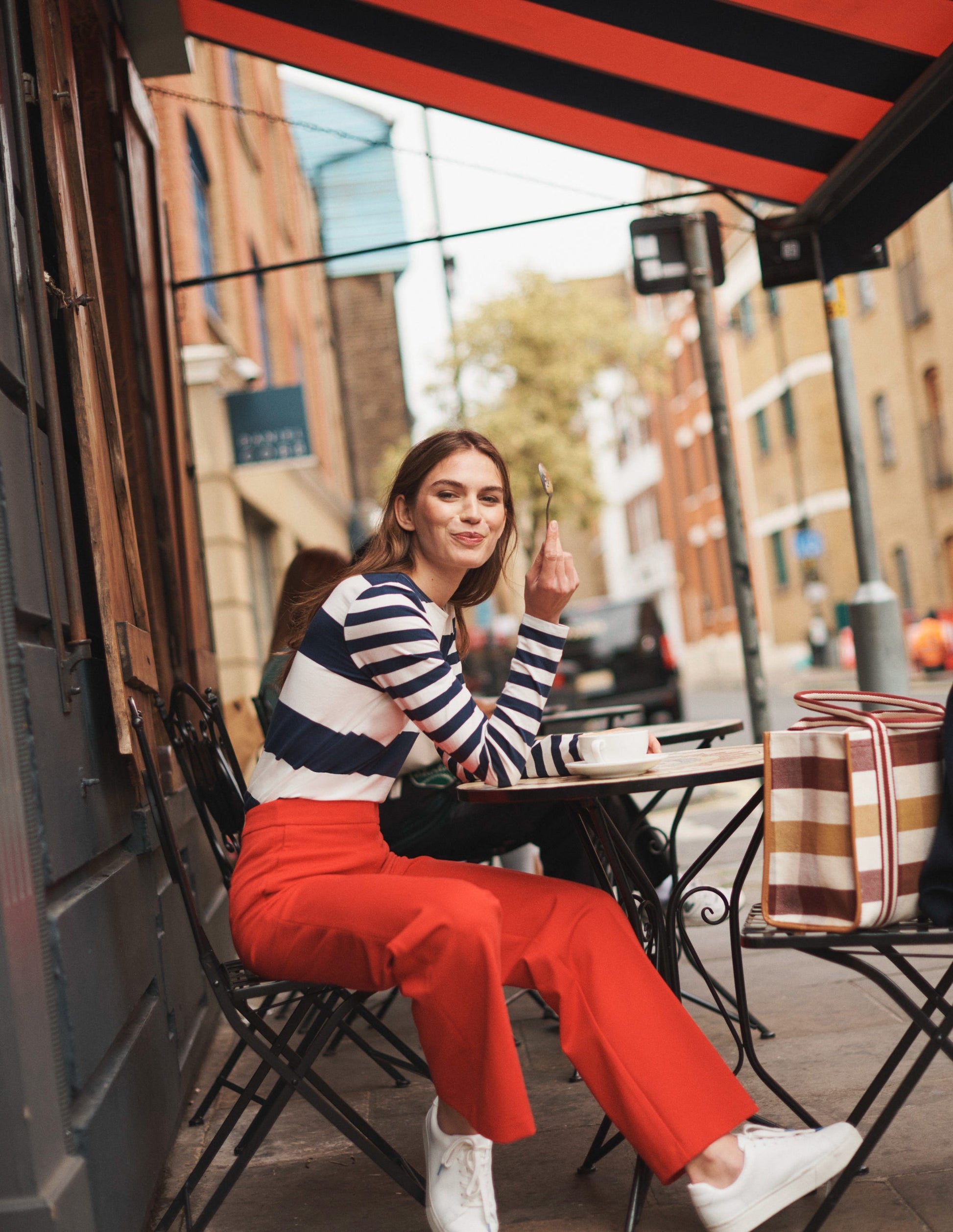 Pantalon Westbourne en point de Rome-Piment fort-6