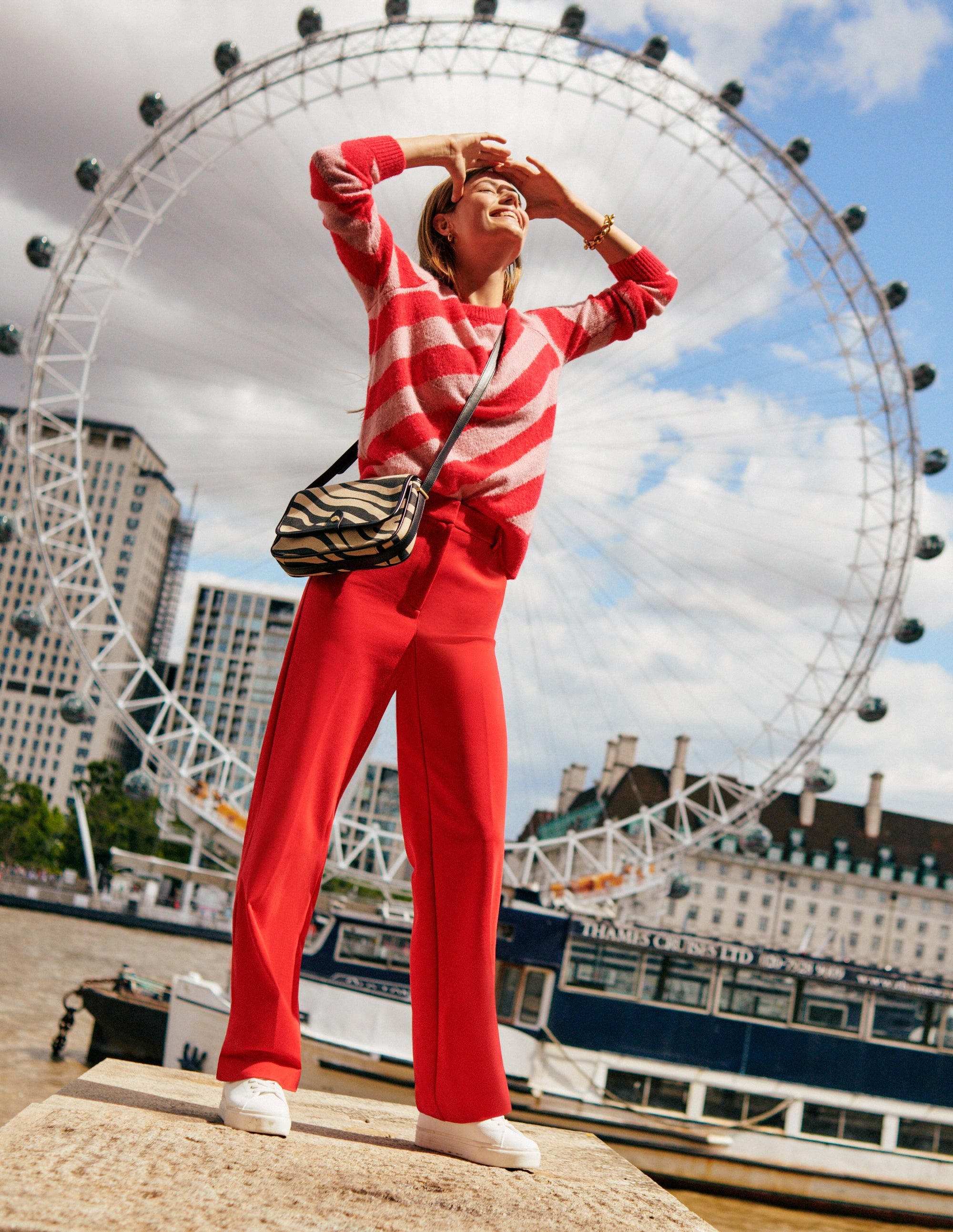 Pantalon Westbourne en point de Rome-Piment fort - Image 7