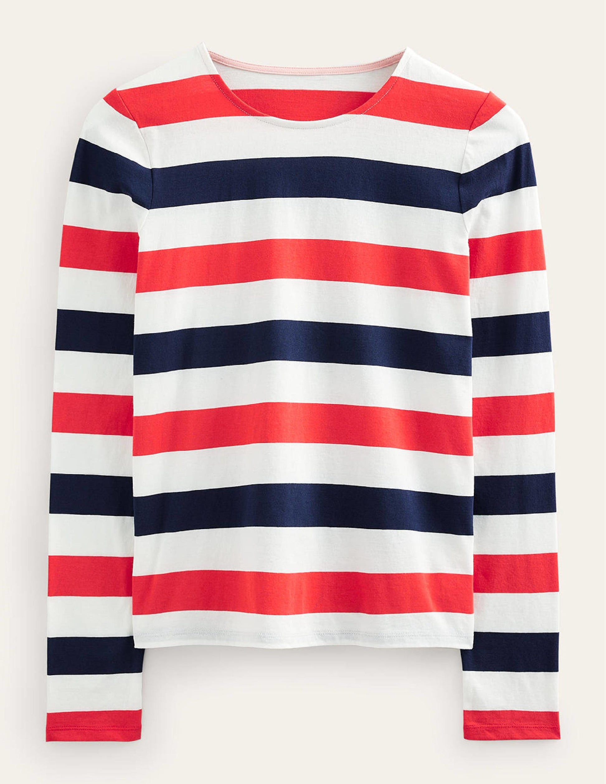 Bea Long Sleeve Breton-Cherry Red and Navy-8