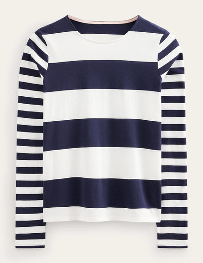 Marinière Bea à manches longues-Bleu marine foncé et ivoire-9